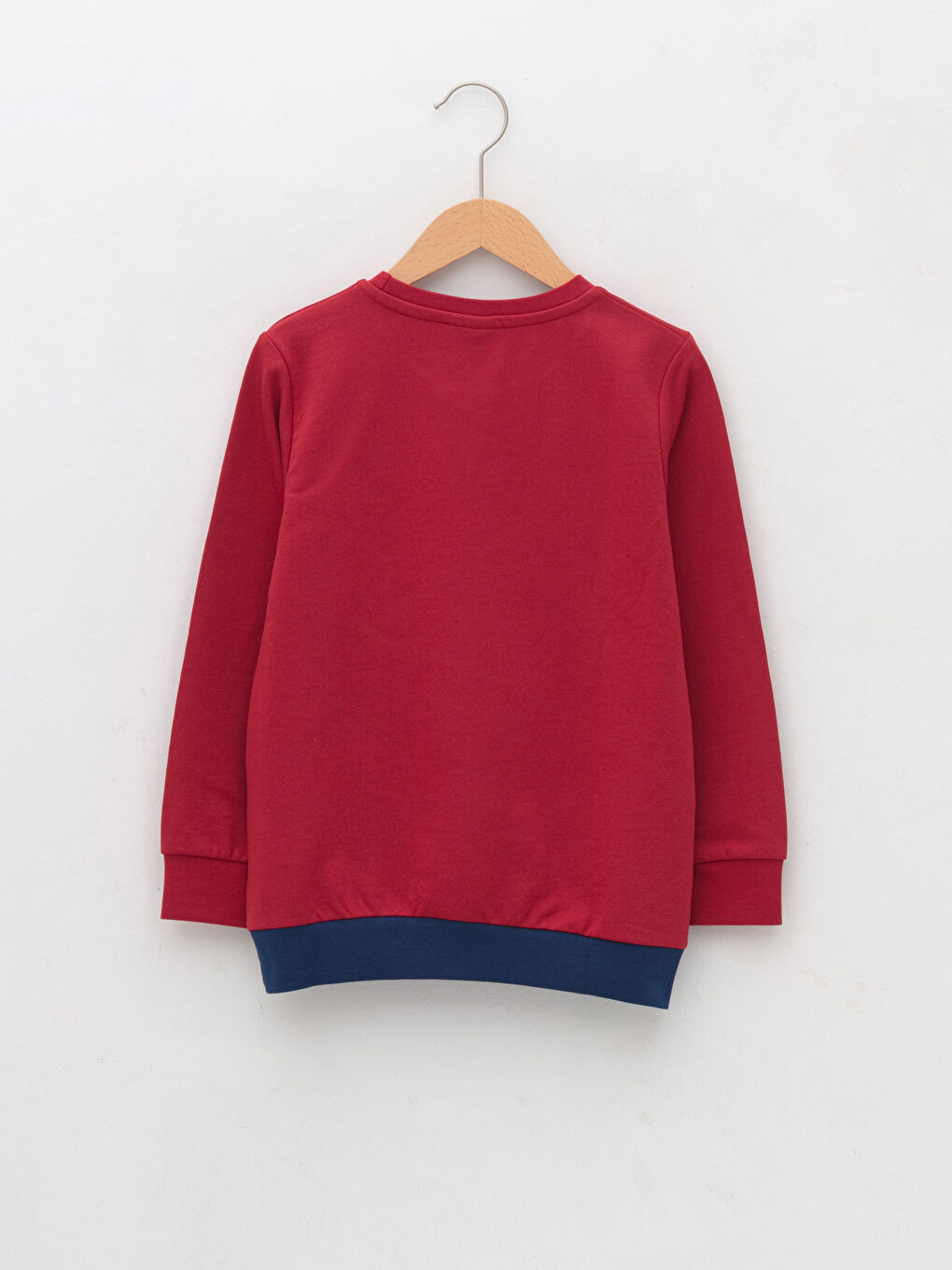 Kırmızı Bisiklet Yaka Kral Şakir Baskılı Uzun Kollu Erkek Çocuk Sweatshirt-1