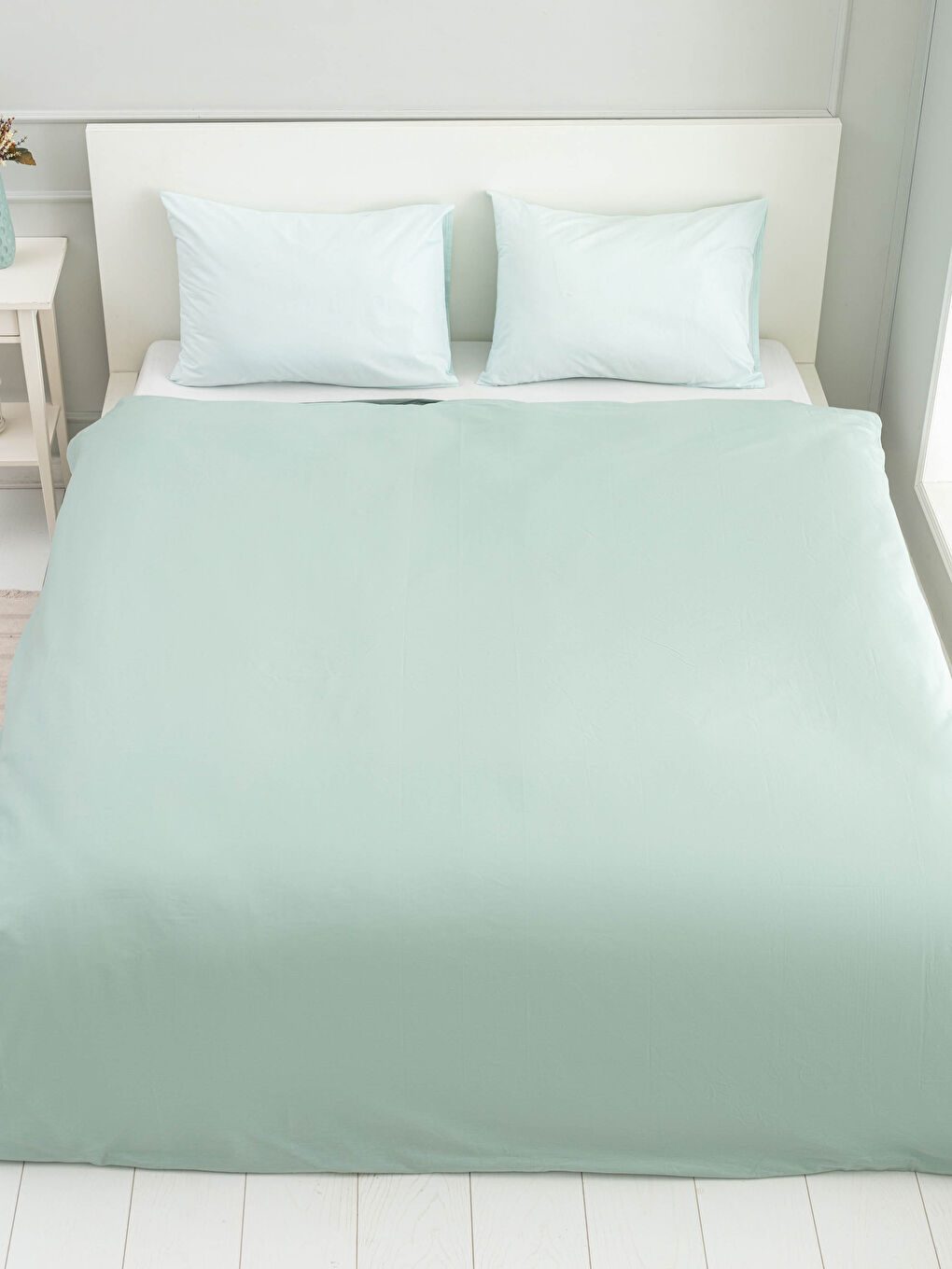 Housse De Couette Double Face Unie Tissée 200x220 Cm-2