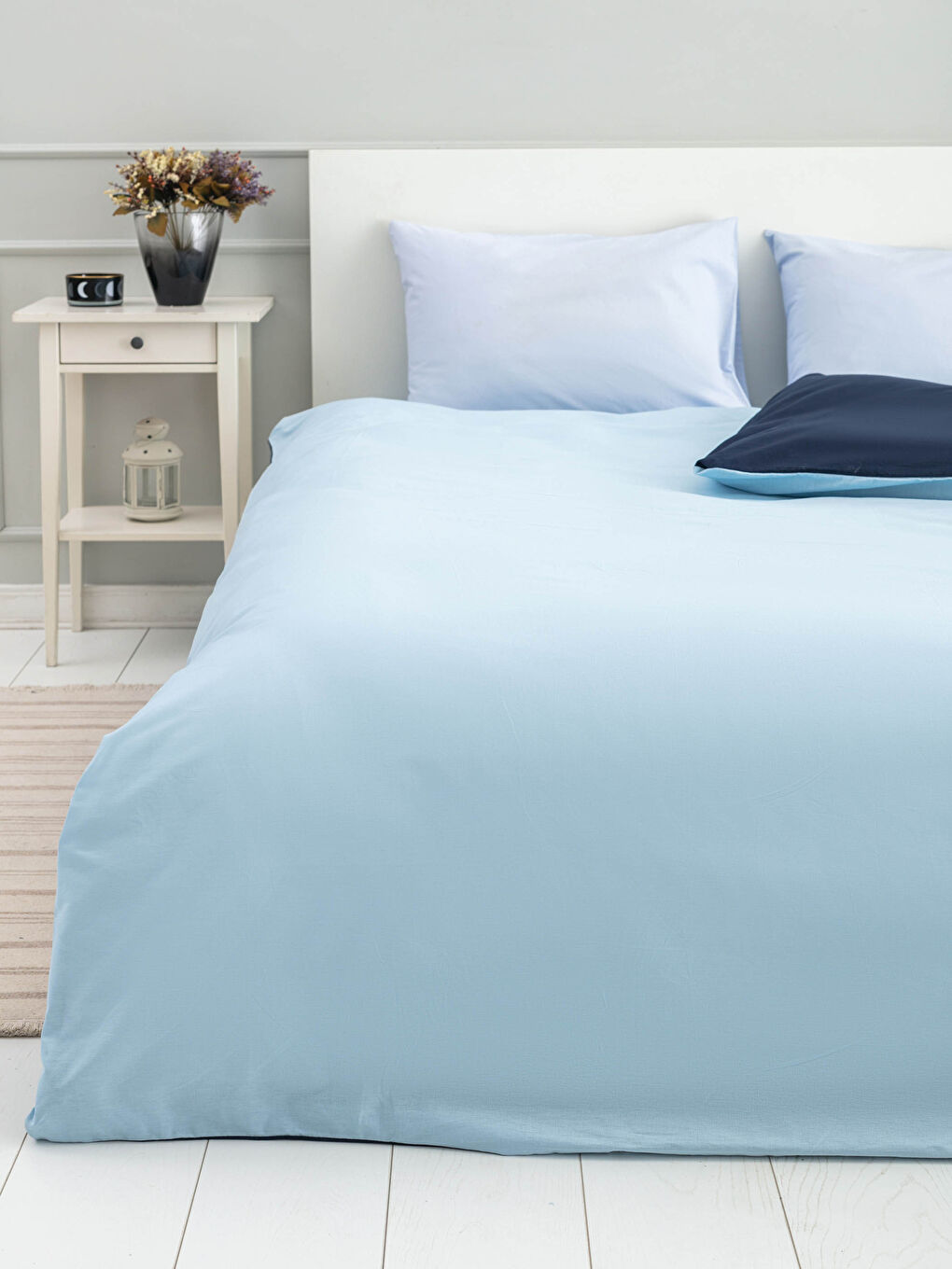 Doppelseitiger Schlichter Gewebter Bettbezug 200x220 Cm-1