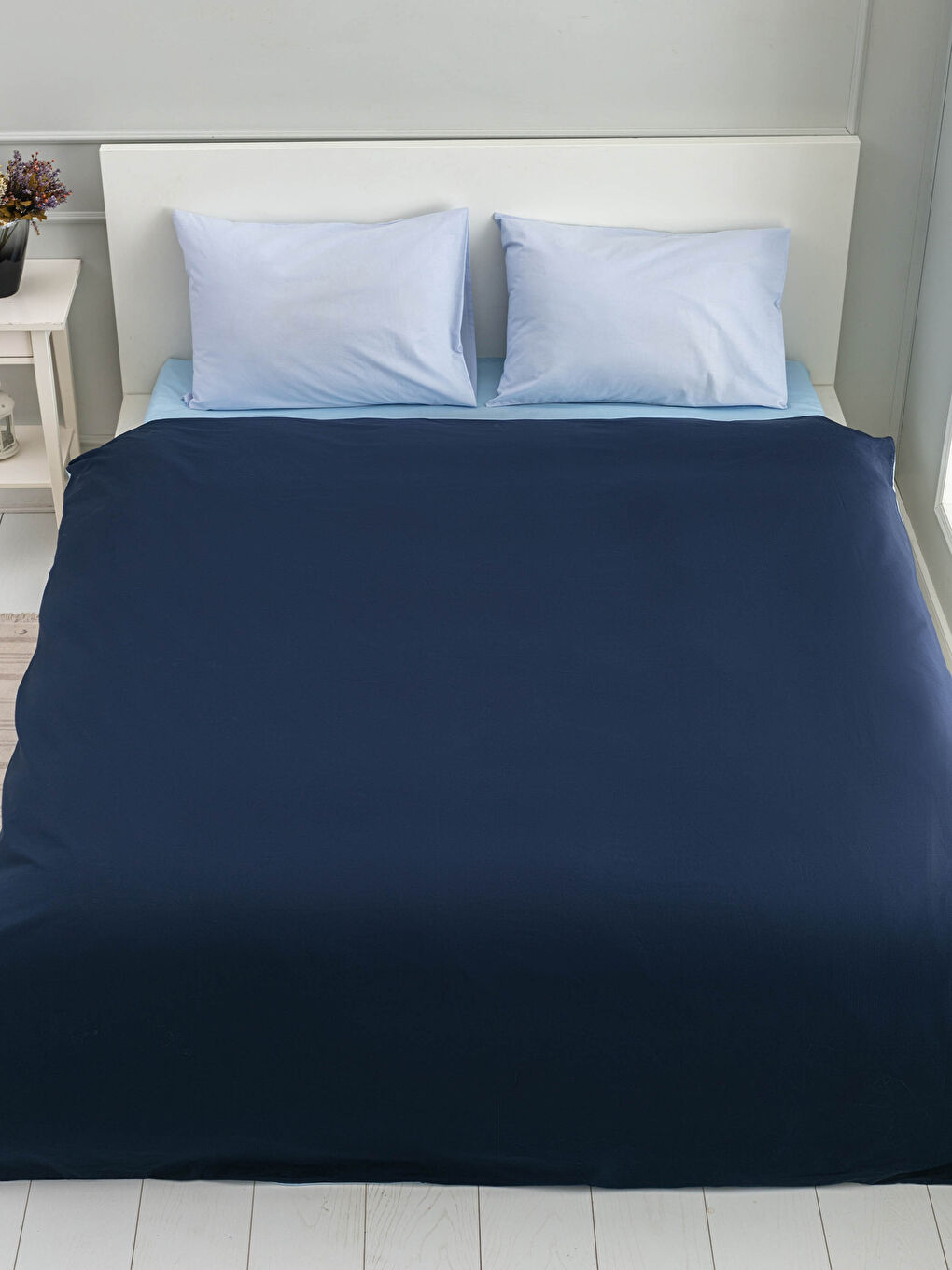 Doppelseitiger Schlichter Gewebter Bettbezug 200x220 Cm-2