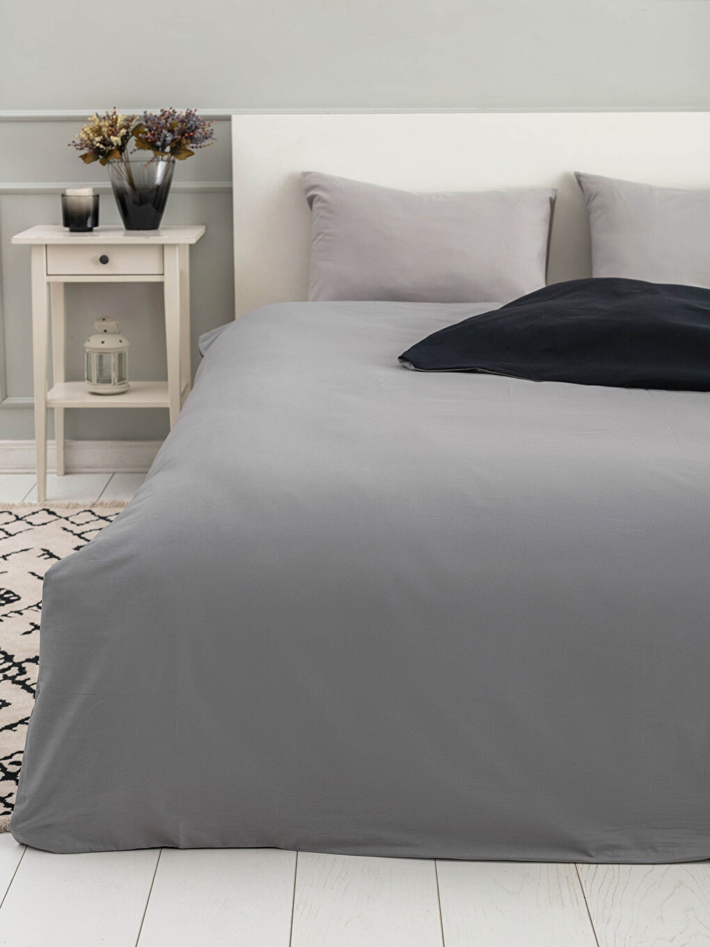 Doppelseitiger Schlichter Gewebter Bettbezug 200x220 Cm-1