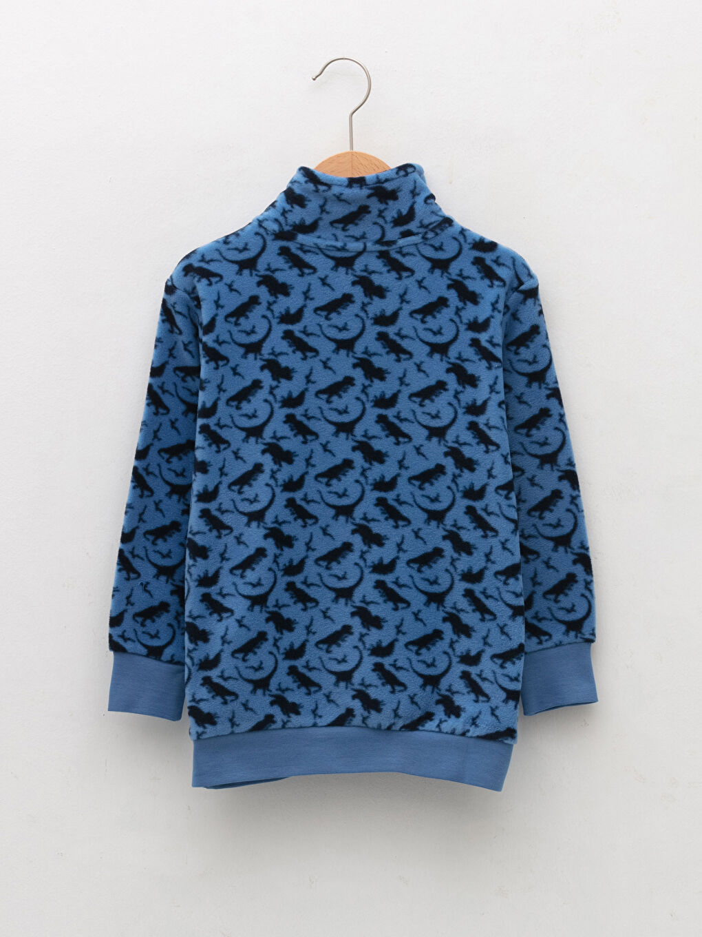 LCW Kids Turtle Neck Printed Long Sleeve Fleece Boy Pajama Top -W1DO88Z4-LQQ