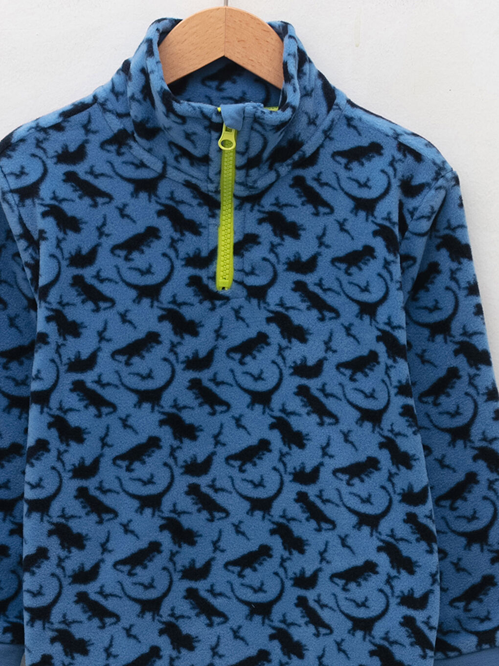 LCW Kids Turtle Neck Printed Long Sleeve Fleece Boy Pajama Top -W1DO88Z4-LQQ