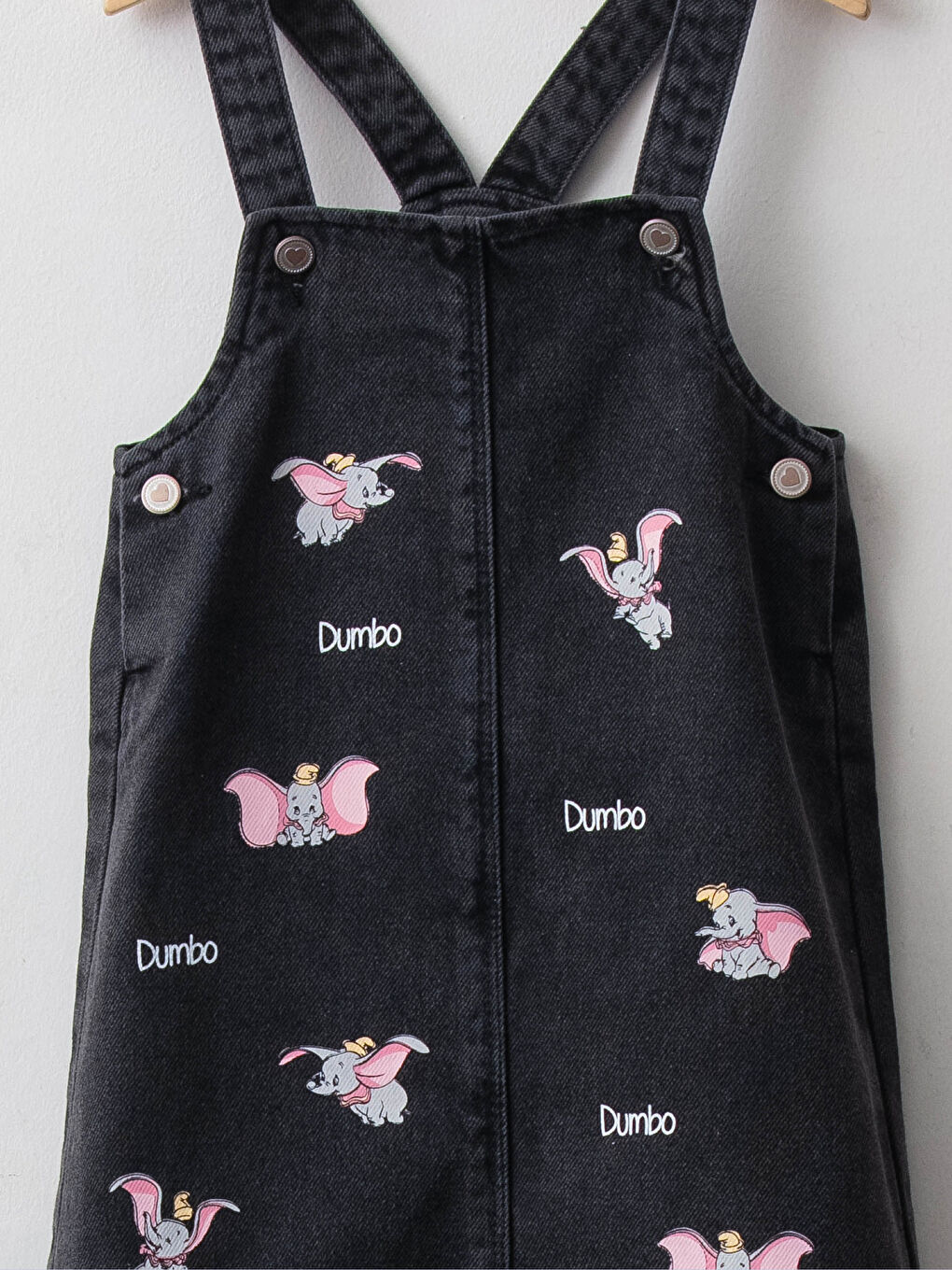 Dumbo Printed Cotton Baby Girl Jean Dress-2