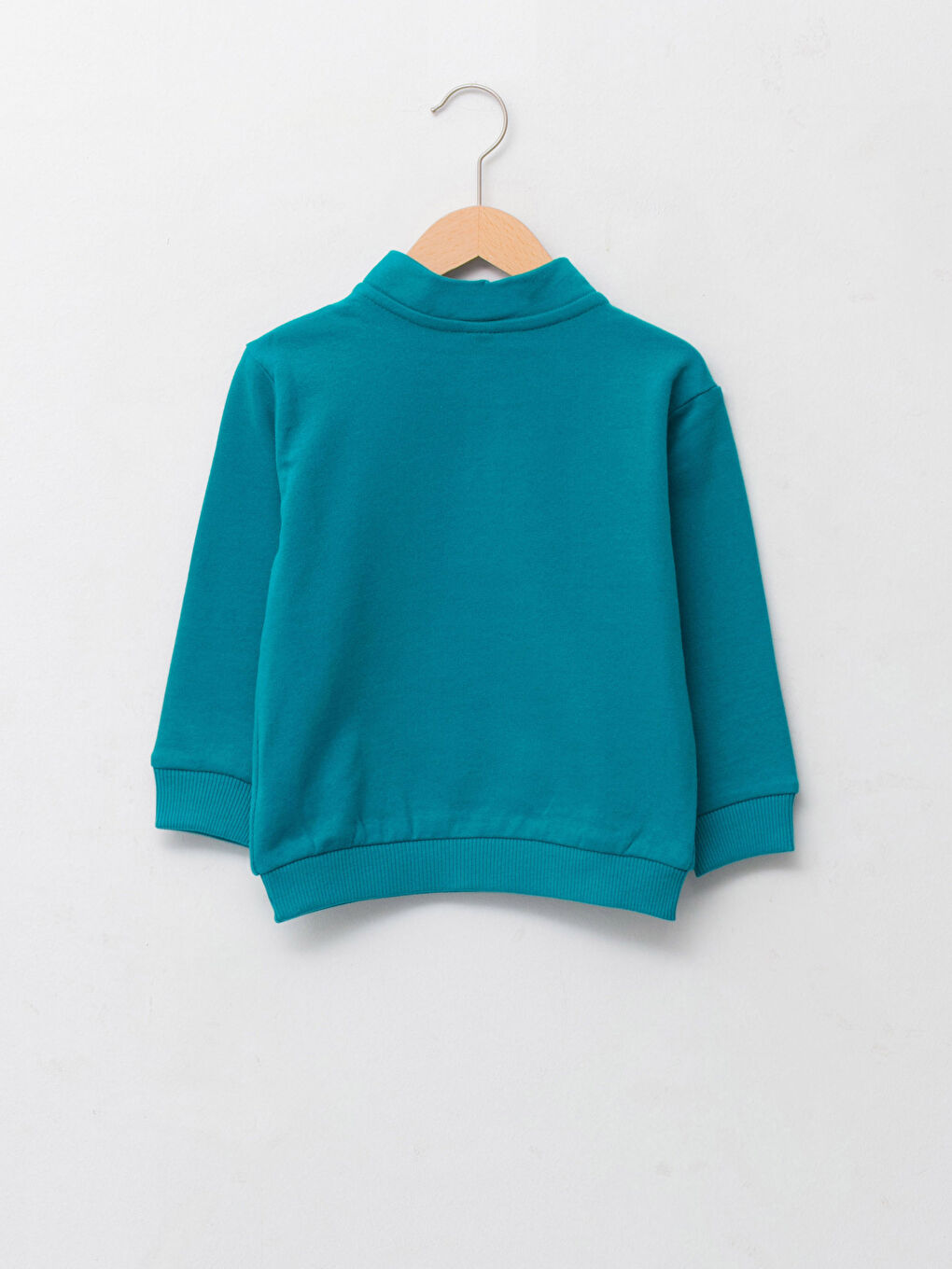 Stand Up Collar Long Sleeve Printed Cotton Baby Boy Sweatshirt-1