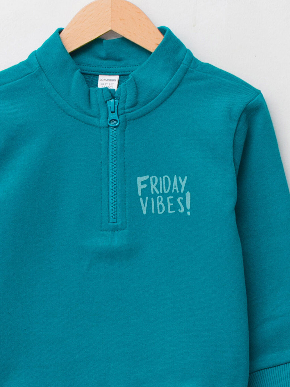 Stand Up Collar Long Sleeve Printed Cotton Baby Boy Sweatshirt-2