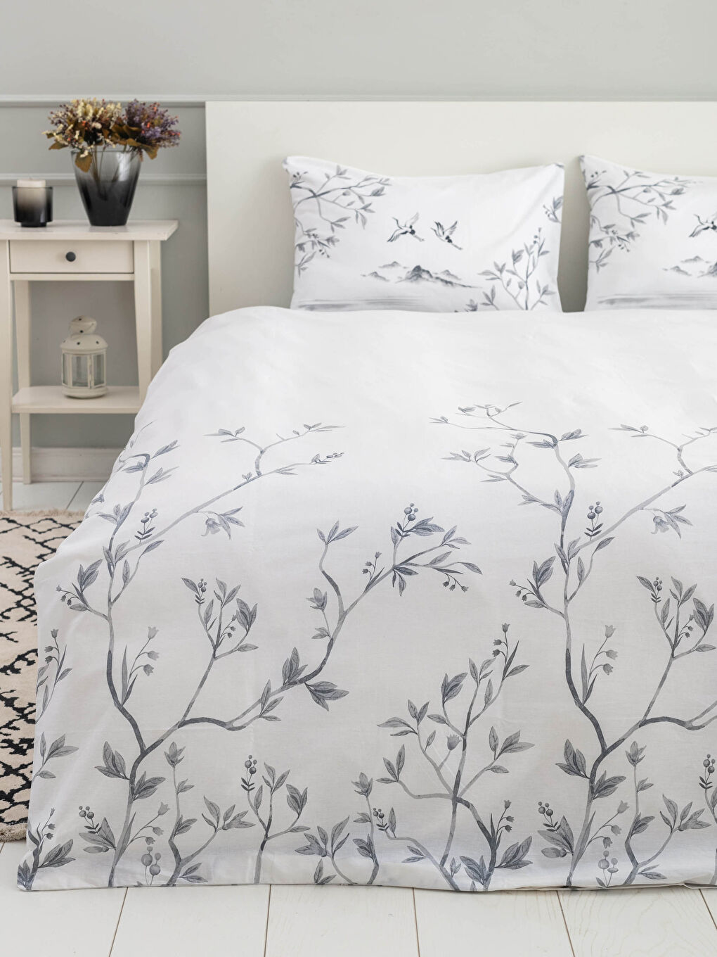 Double Floral Printed Woven Duvet Cover Set