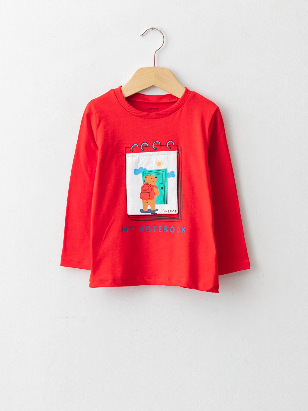 Bisiklet Yaka Uzun Kollu Baskılı Pamuklu Erkek Bebek Tişört-2