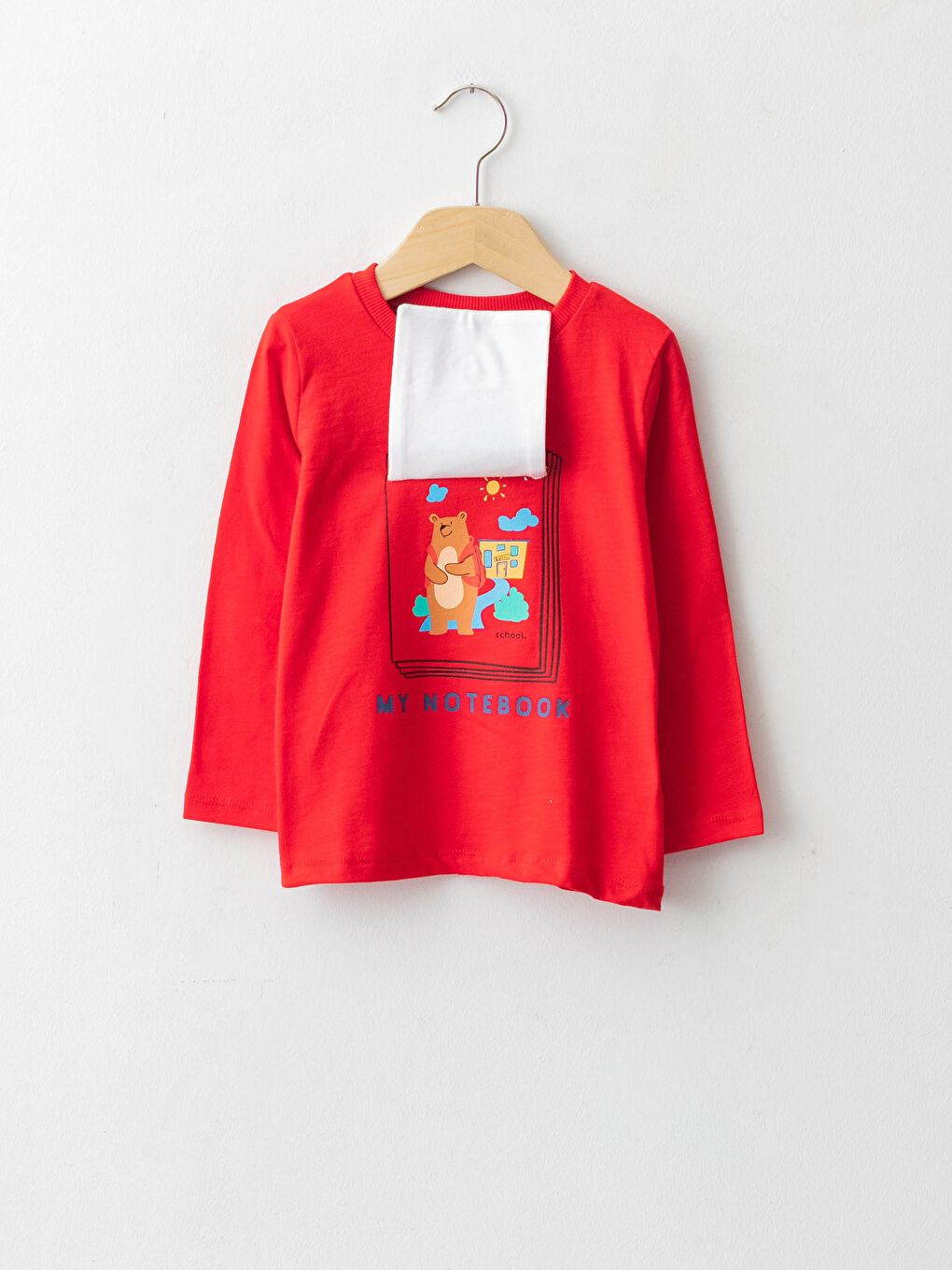 Bisiklet Yaka Uzun Kollu Baskılı Pamuklu Erkek Bebek Tişört-3