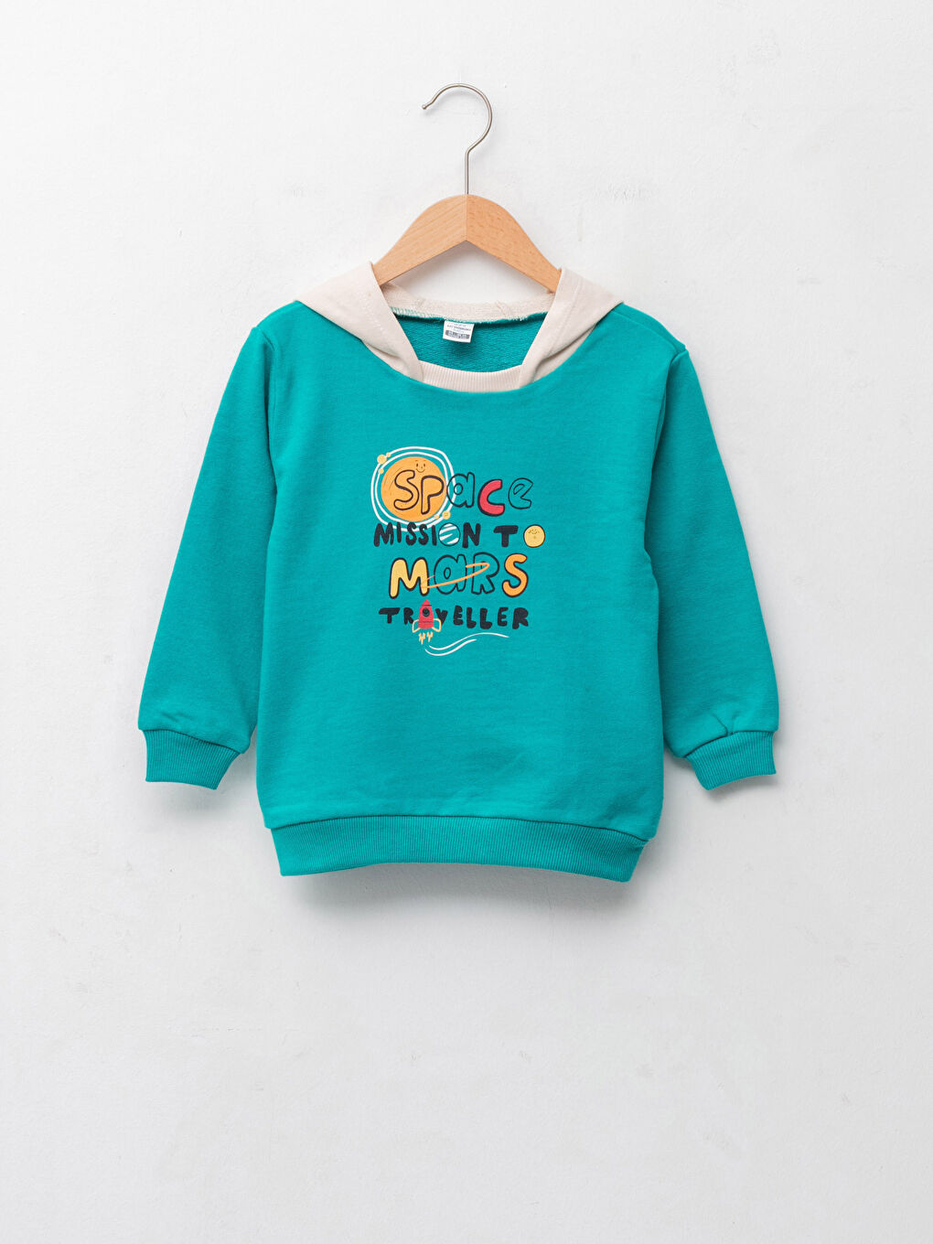 LCW baby Suyeşili Uzun Kollu Baskılı Erkek Bebek Hoodie - 2