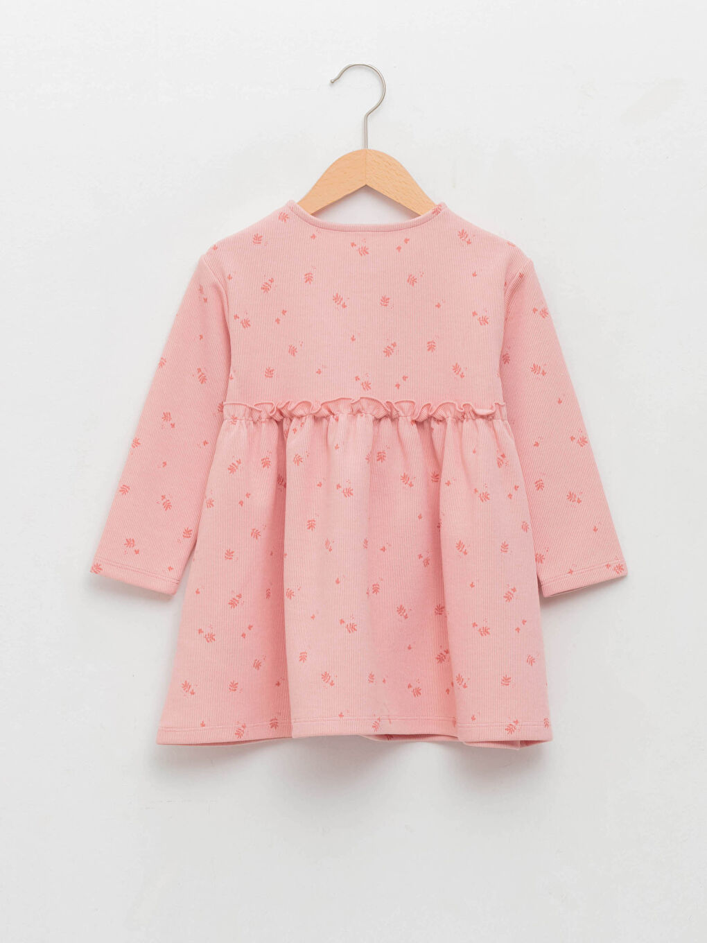 Robe bébé fille à motifs à manches longues et col rond-1