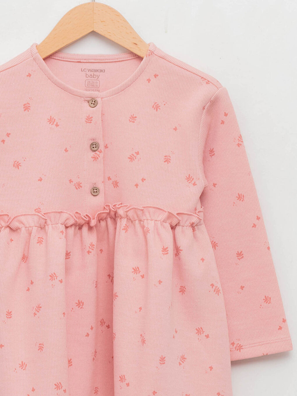 Robe bébé fille à motifs à manches longues et col rond-2