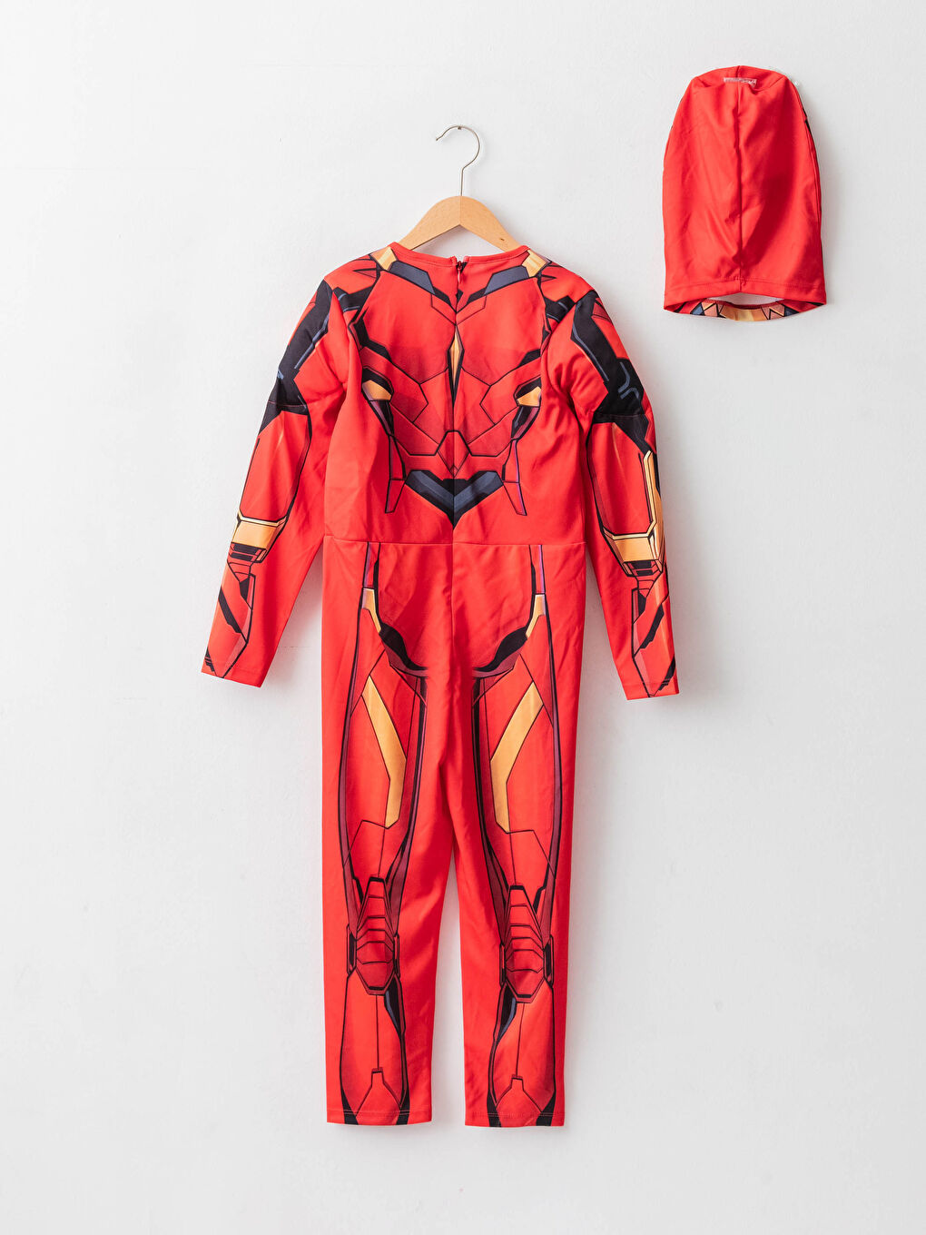 Kırmızı Bisiklet Yaka Uzun Kollu Erkek Çocuk Avengers Kostüm-1