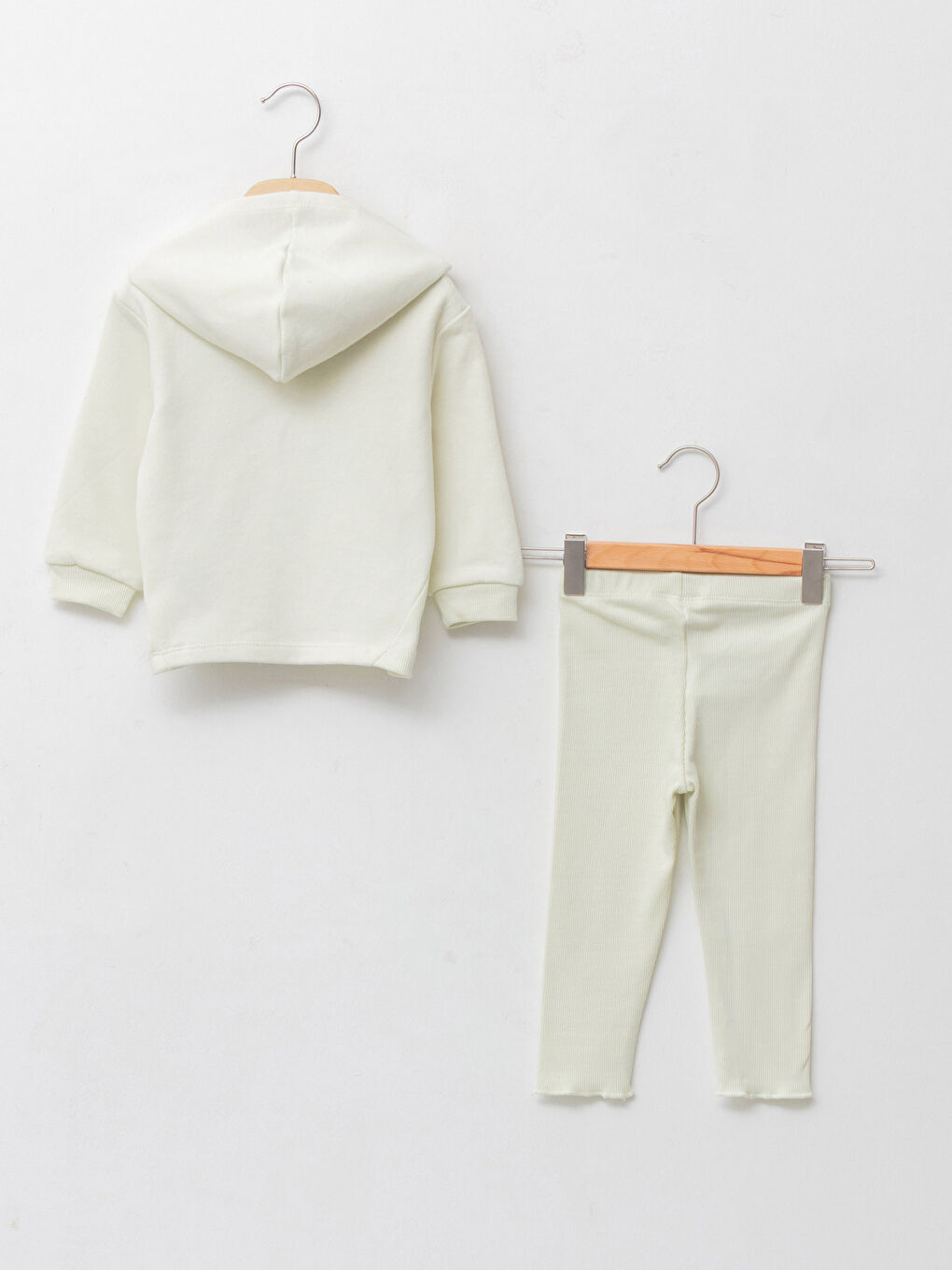 Hooded Long Sleeve Basic Baby Girl Sweatshirt and Tights 2-Pack Set-1