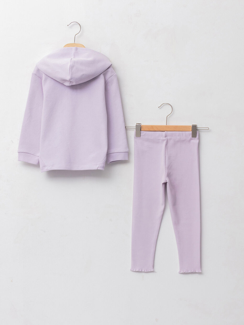 Hooded Long Sleeve Basic Baby Girl Sweatshirt and Tights 2-Pack Set-1