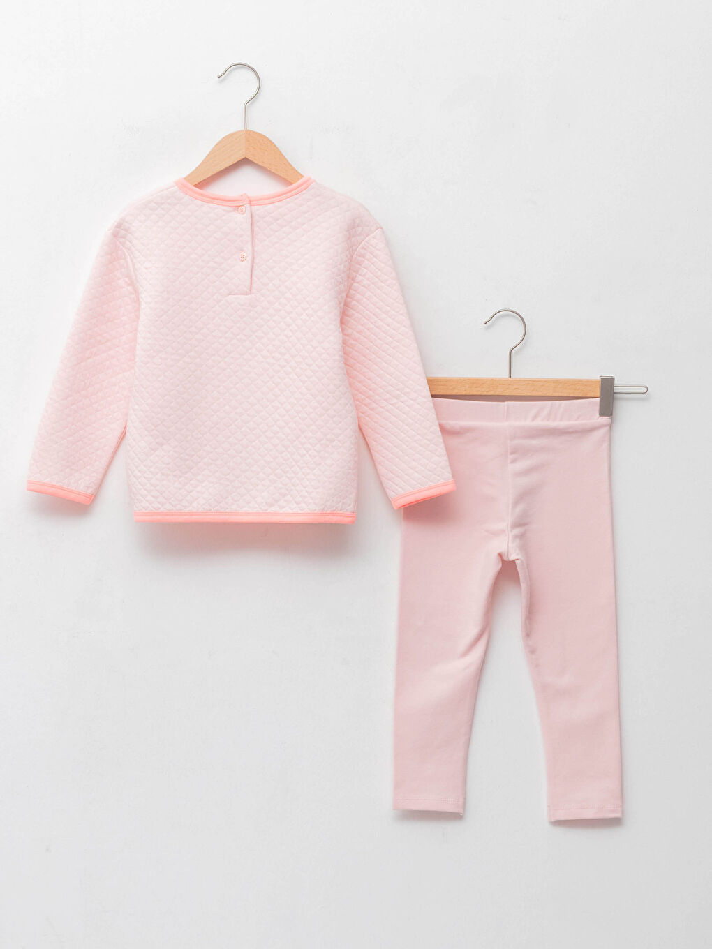 сәби қыздарға арналған дөңгелек жағалы ұзын жеңді свитшот пен леггинс 2 данадан тұратын жинақ-1