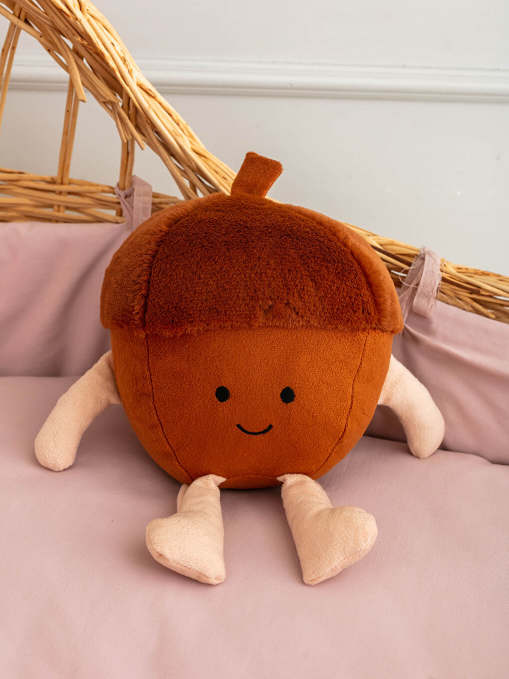 Embroidery Detailed Filled Plush Baby Throw Pillow