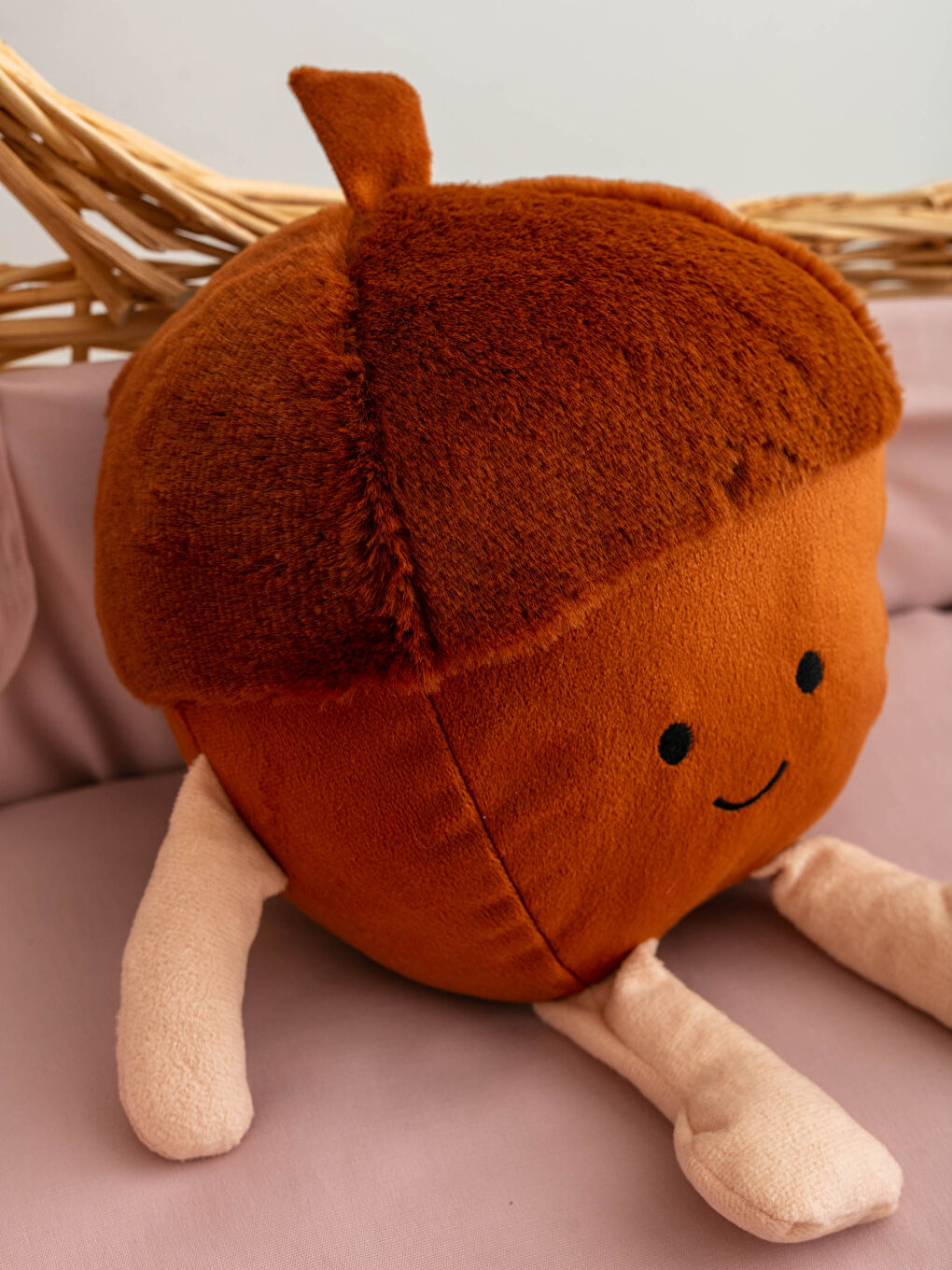 Embroidery Detailed Filled Plush Baby Throw Pillow-1