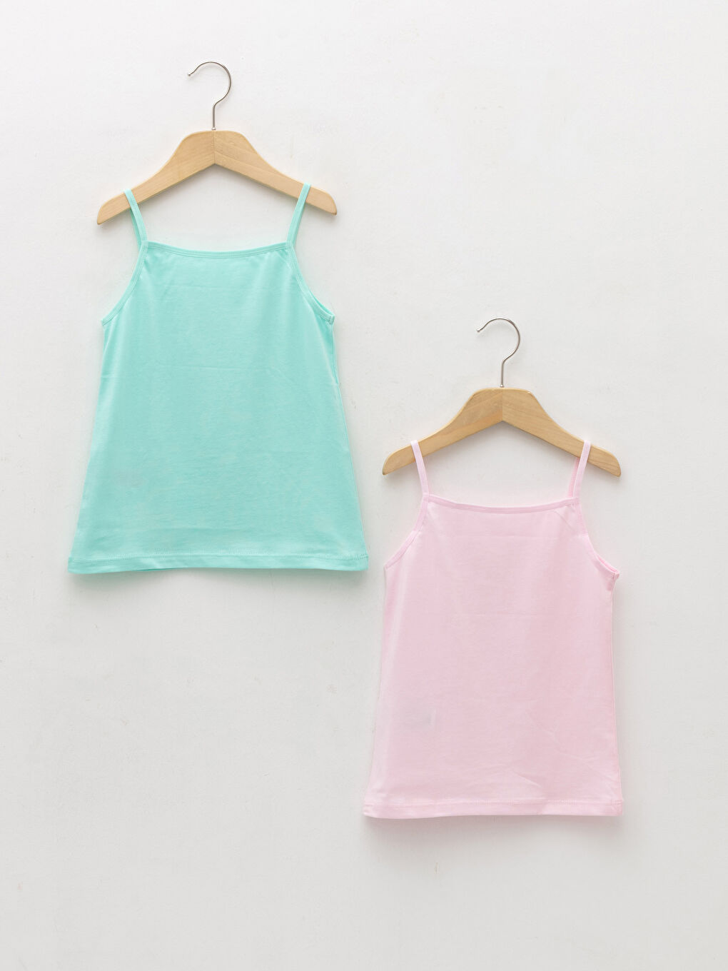 Lot de 2 Gilets Fille en Coton Imprimé à Fines Bretelles Col Carré-1