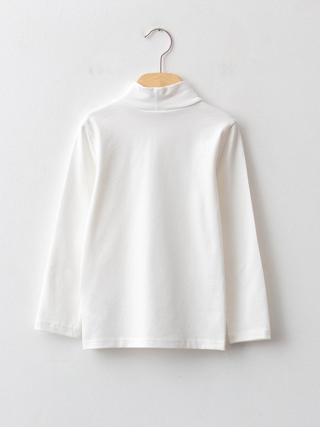 Turtleneck Printed Long Sleeve Cotton Girls' T-Shirt-1