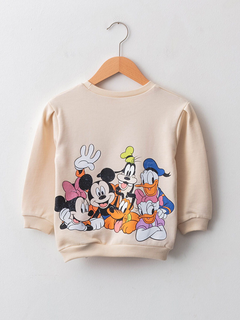 Crew Neck Long Sleeve Minnie Mouse Printed Baby Girls' Sweatshirt-1