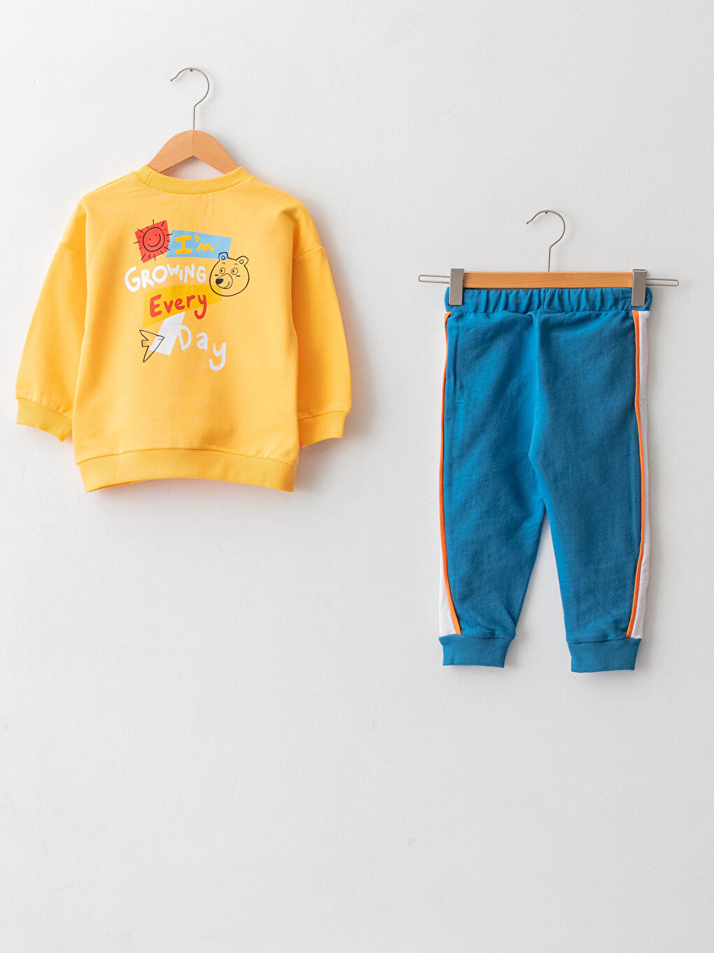 Crew Neck Long Sleeve Printed Baby Boys' Sweatshirt and Pants 2 Pack Set-1