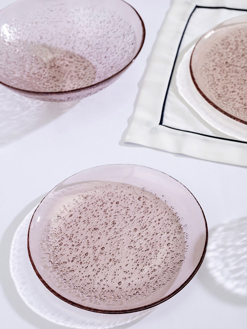 Assiette à Gâteau en Verre à Motifs en Relief 21 Cm