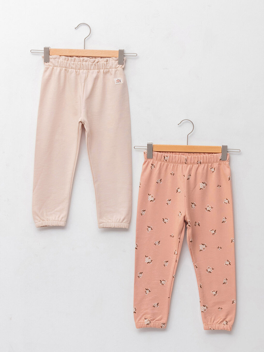 Elasticated Waist Printed Baby Girls' Leggings 2 Pack