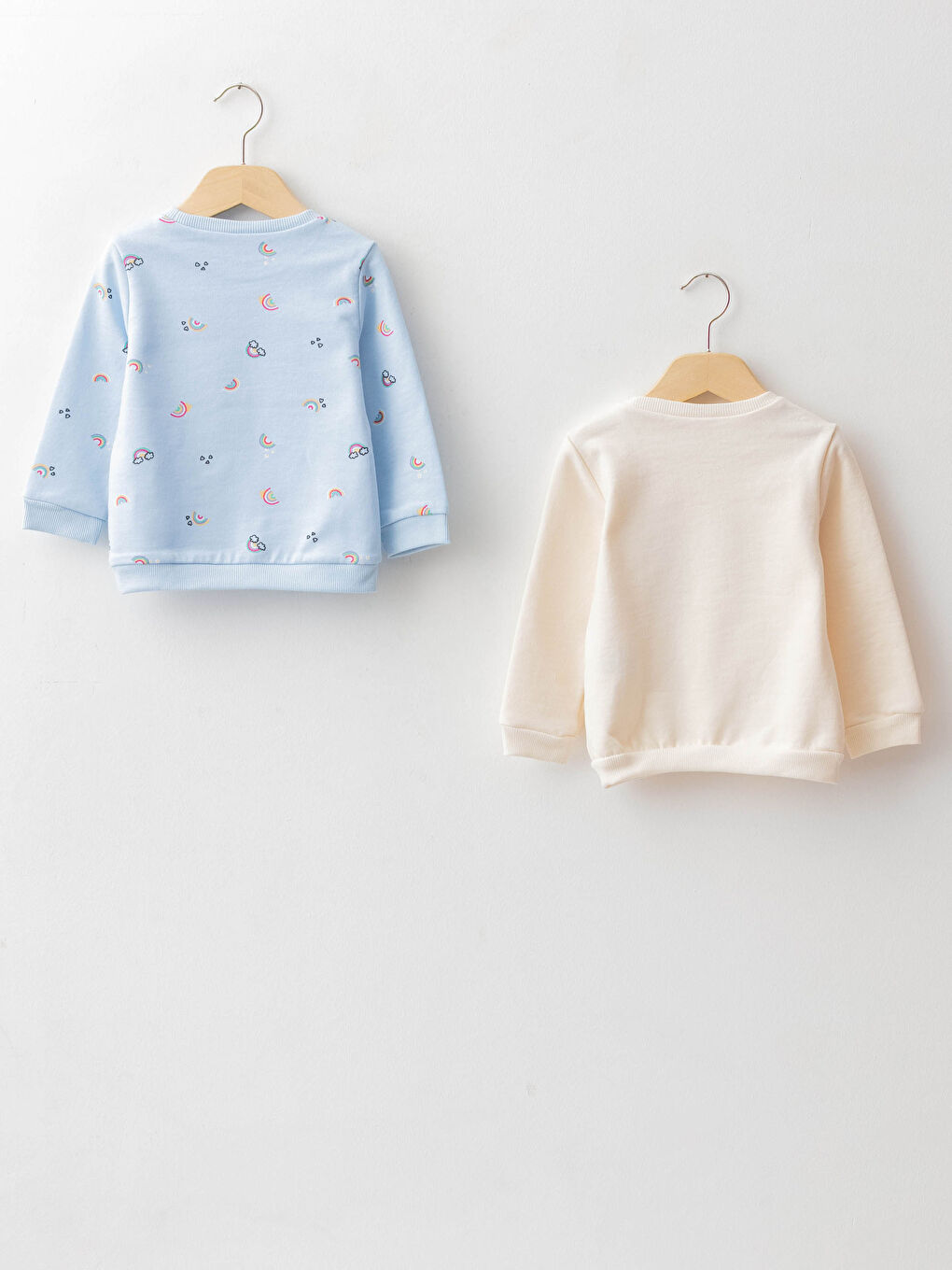 Lot de 2 Sweat-shirts Bébé Fille en Coton Imprimé à Manches Longues Col Rond-1