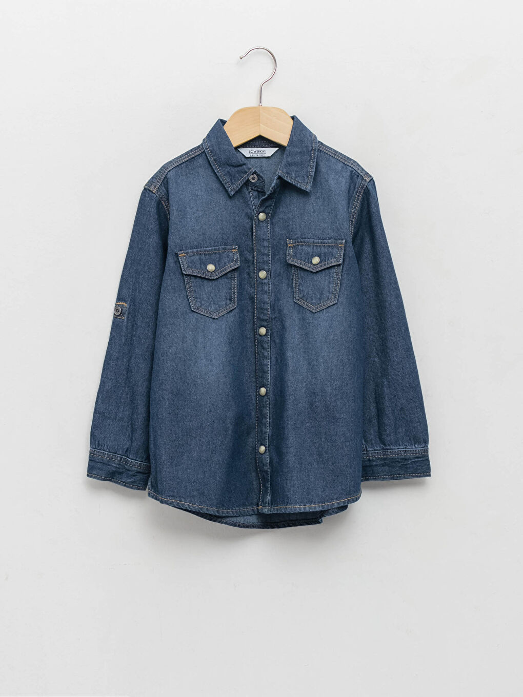 Basic Long Sleeve Boys' Denim Shirt