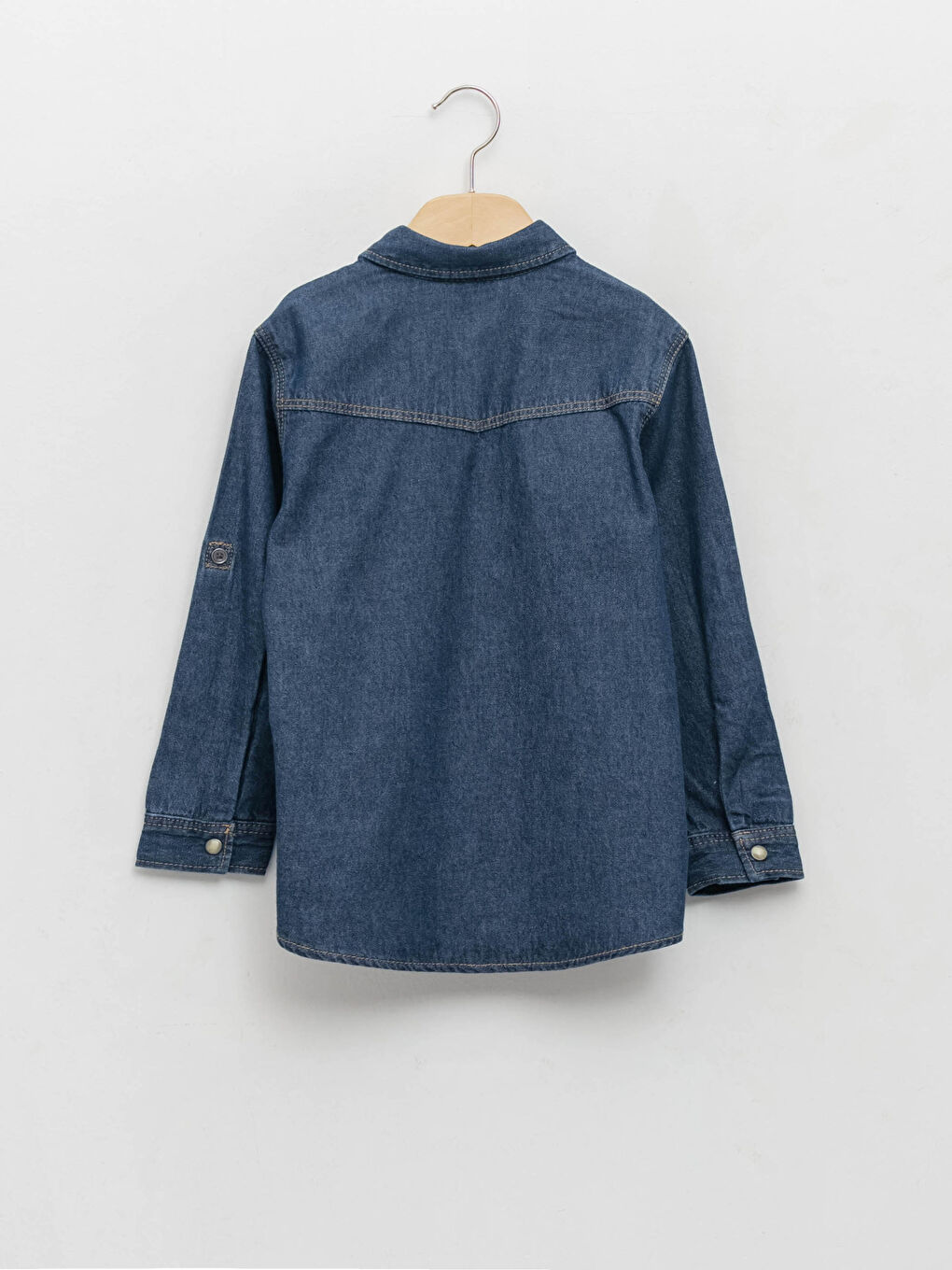 Basic Long Sleeve Boys' Denim Shirt-1