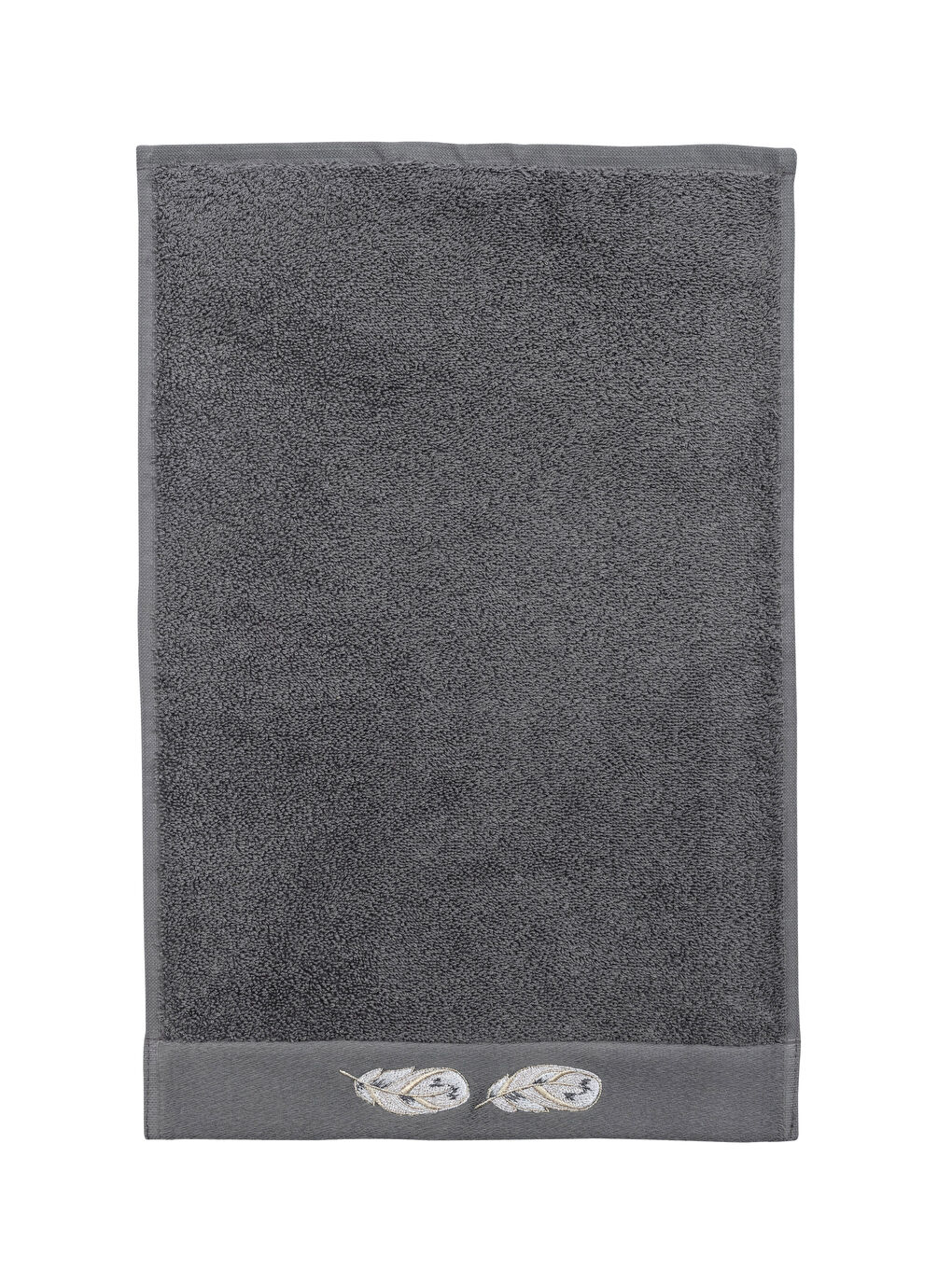 Serviette d'invité Boucle Détail Broderie Plume 30x50 Cm-3