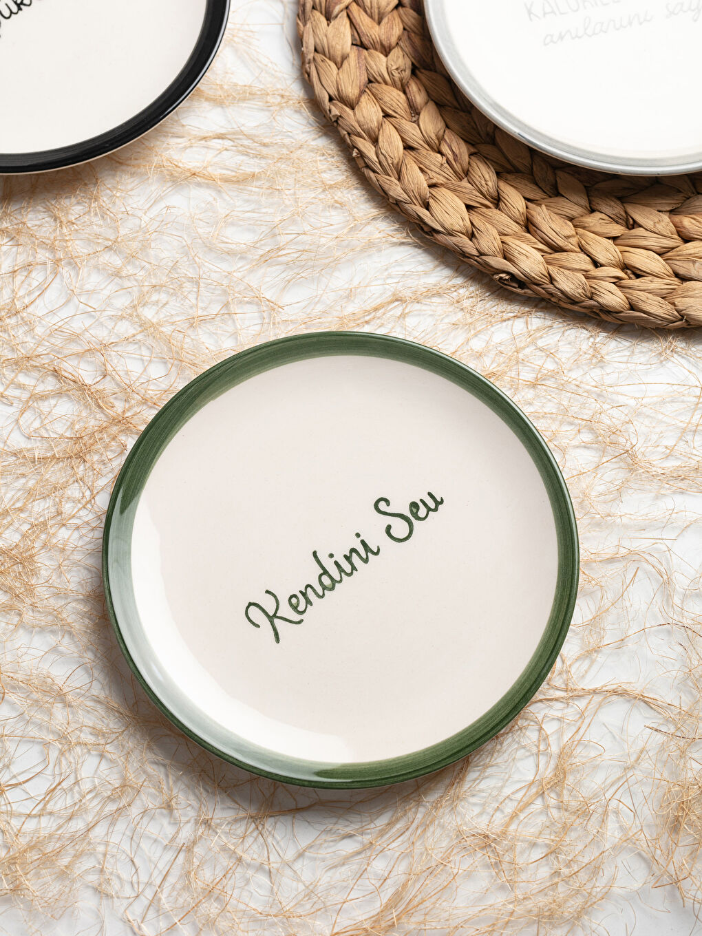 Assiette à Gâteau en Céramique Imprimée avec Slogan 21 Cm