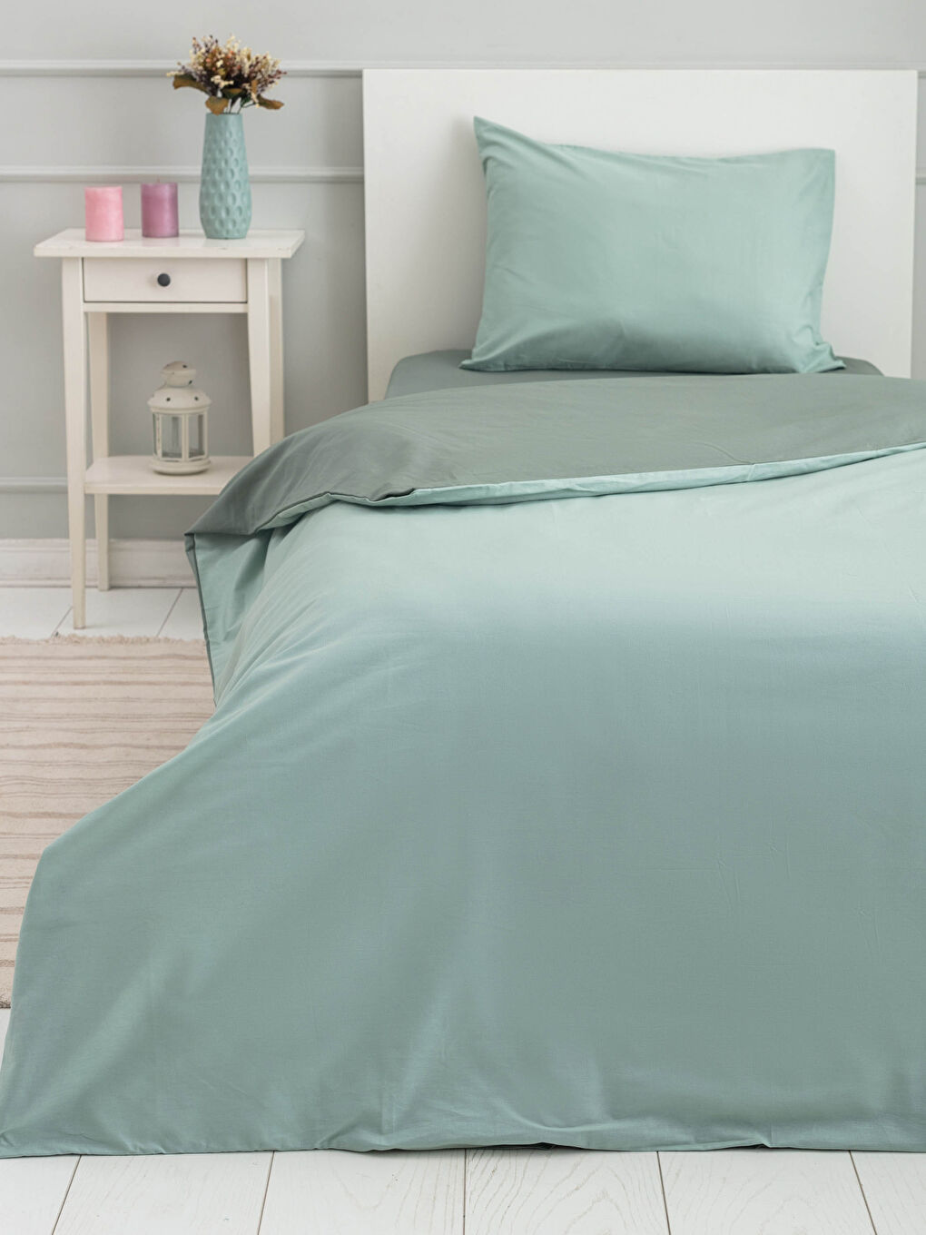 LCW HOME Single Double Sided Plain Woven Duvet Cover Set -W1EP32Z8-FLL