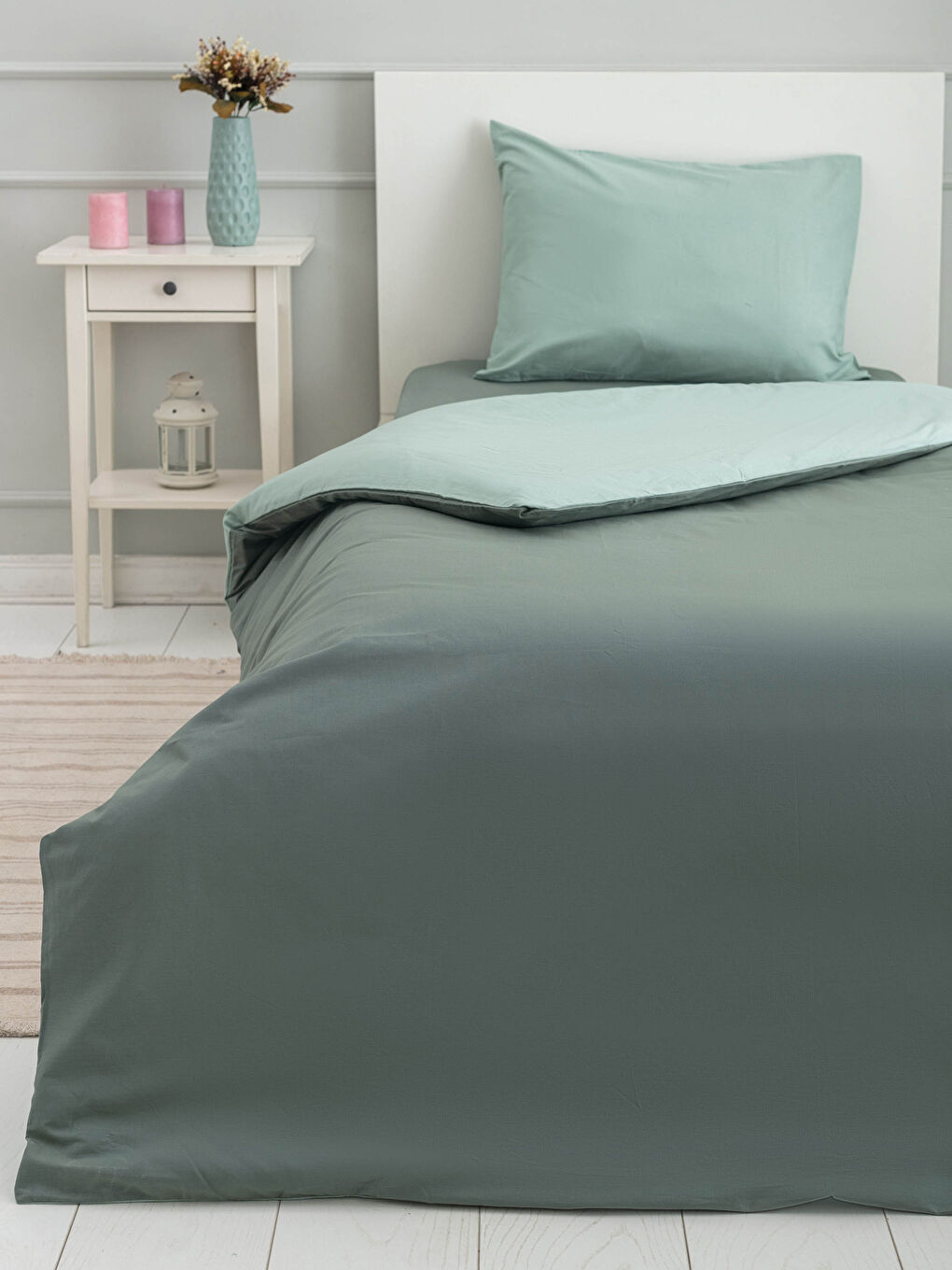 LCW HOME Single Double Sided Plain Woven Duvet Cover Set -W1EP32Z8-FLL