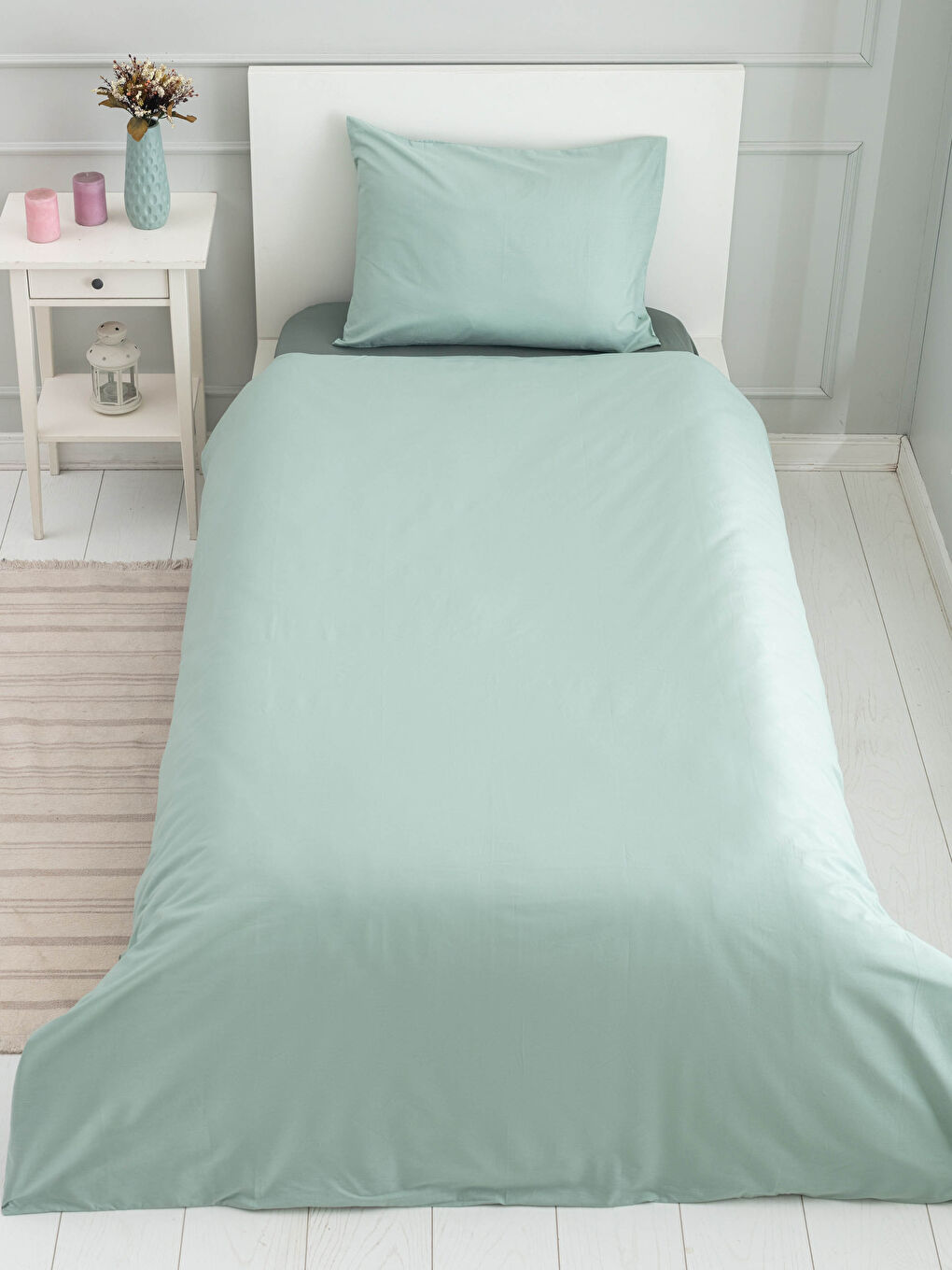 LCW HOME Single Double Sided Plain Woven Duvet Cover Set -W1EP32Z8-FLL