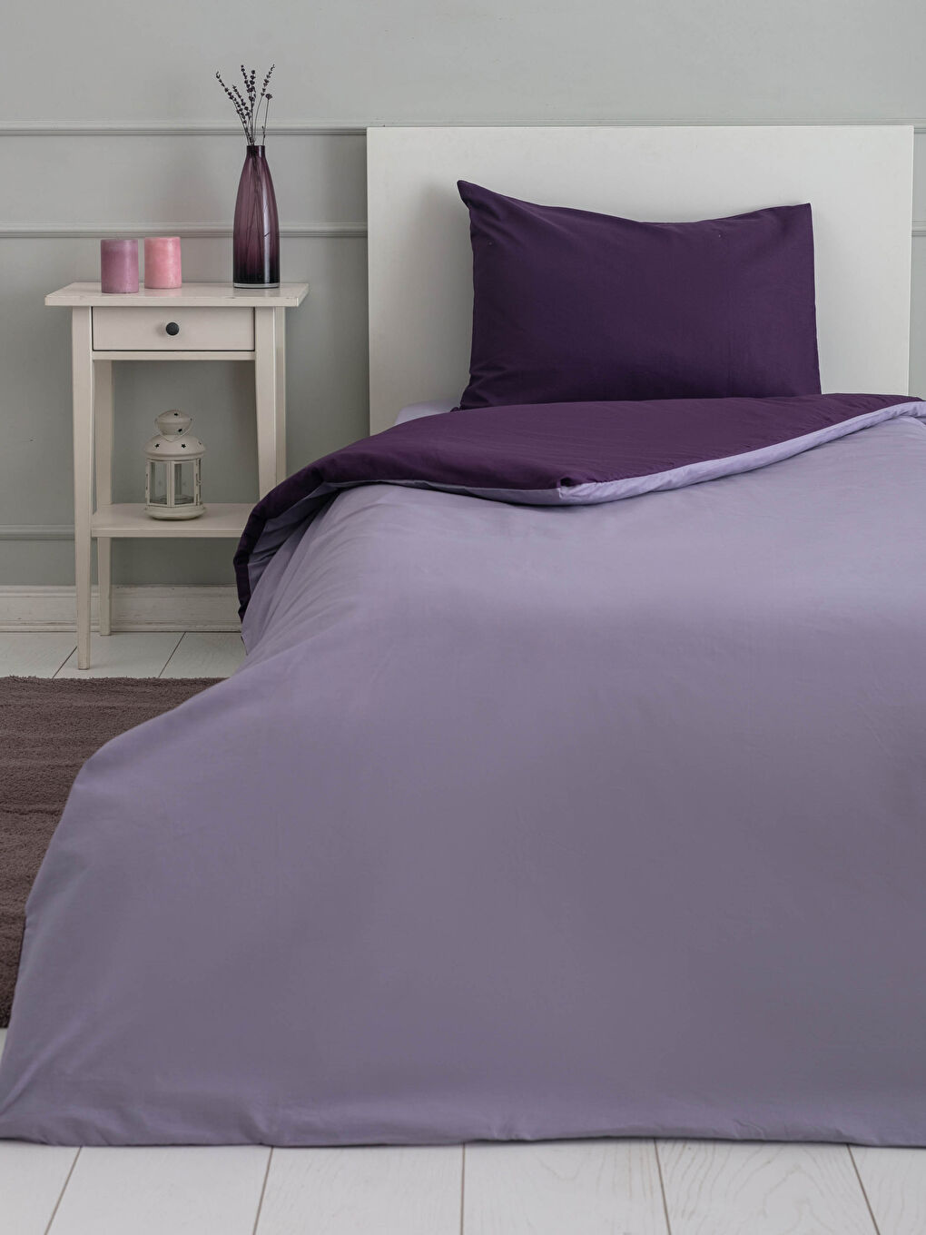 LCW HOME Single Double Sided Plain Woven Duvet Cover Set -W1EP32Z8-HJX