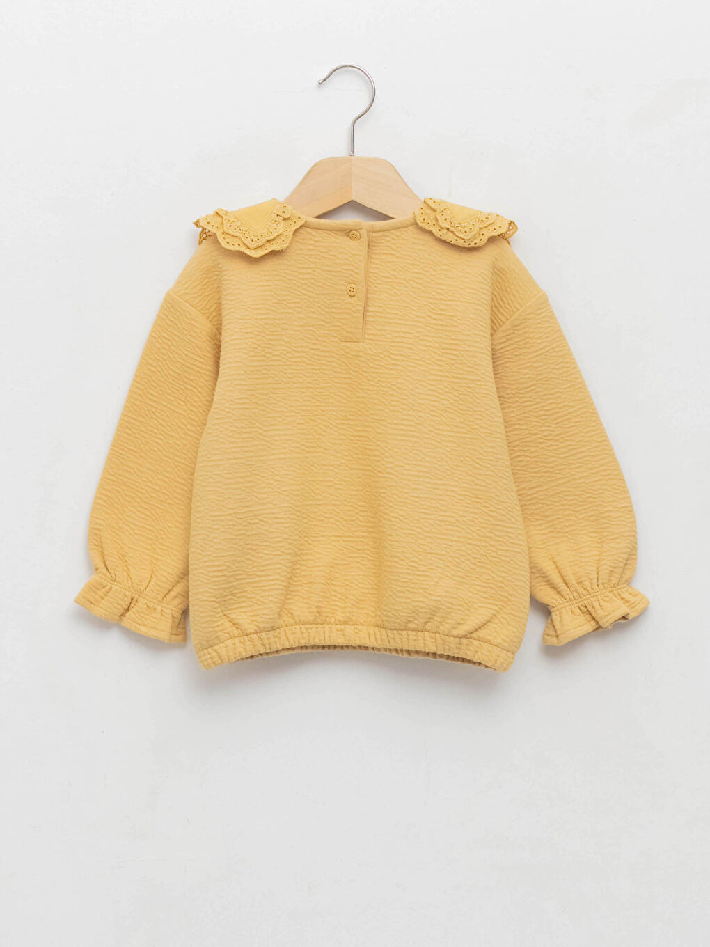 Baby Collar Long Sleeve Basic Baby Girl Sweatshirt-1