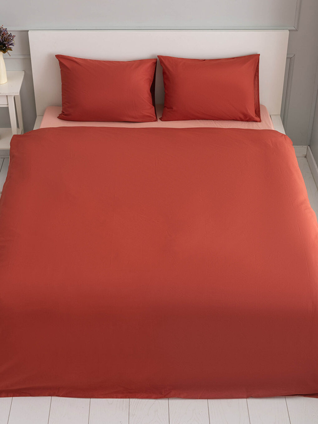 Double Double Sided Plain Woven Duvet Cover Set-3