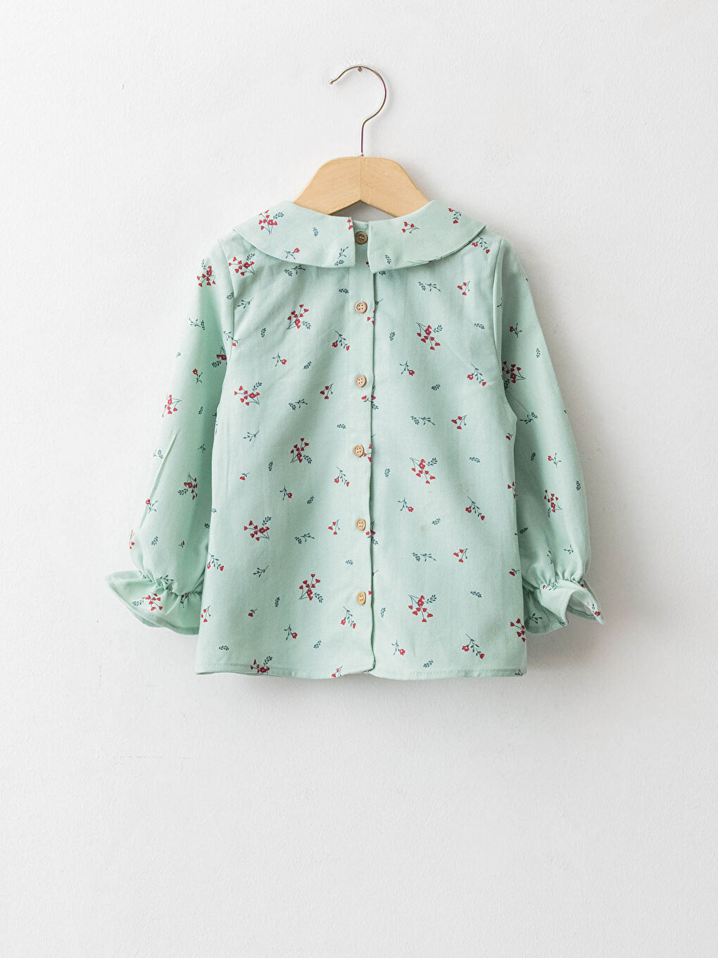 Baby Collar Long Sleeve Patterned Cotton Baby Girl Blouse-1