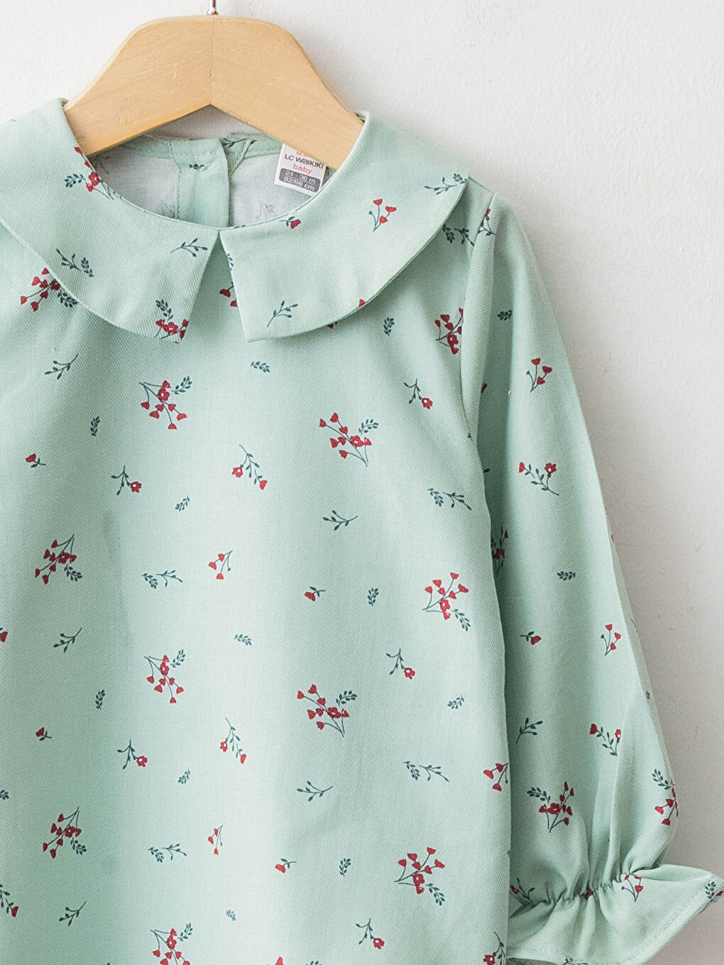 Baby Collar Long Sleeve Patterned Cotton Baby Girl Blouse-2