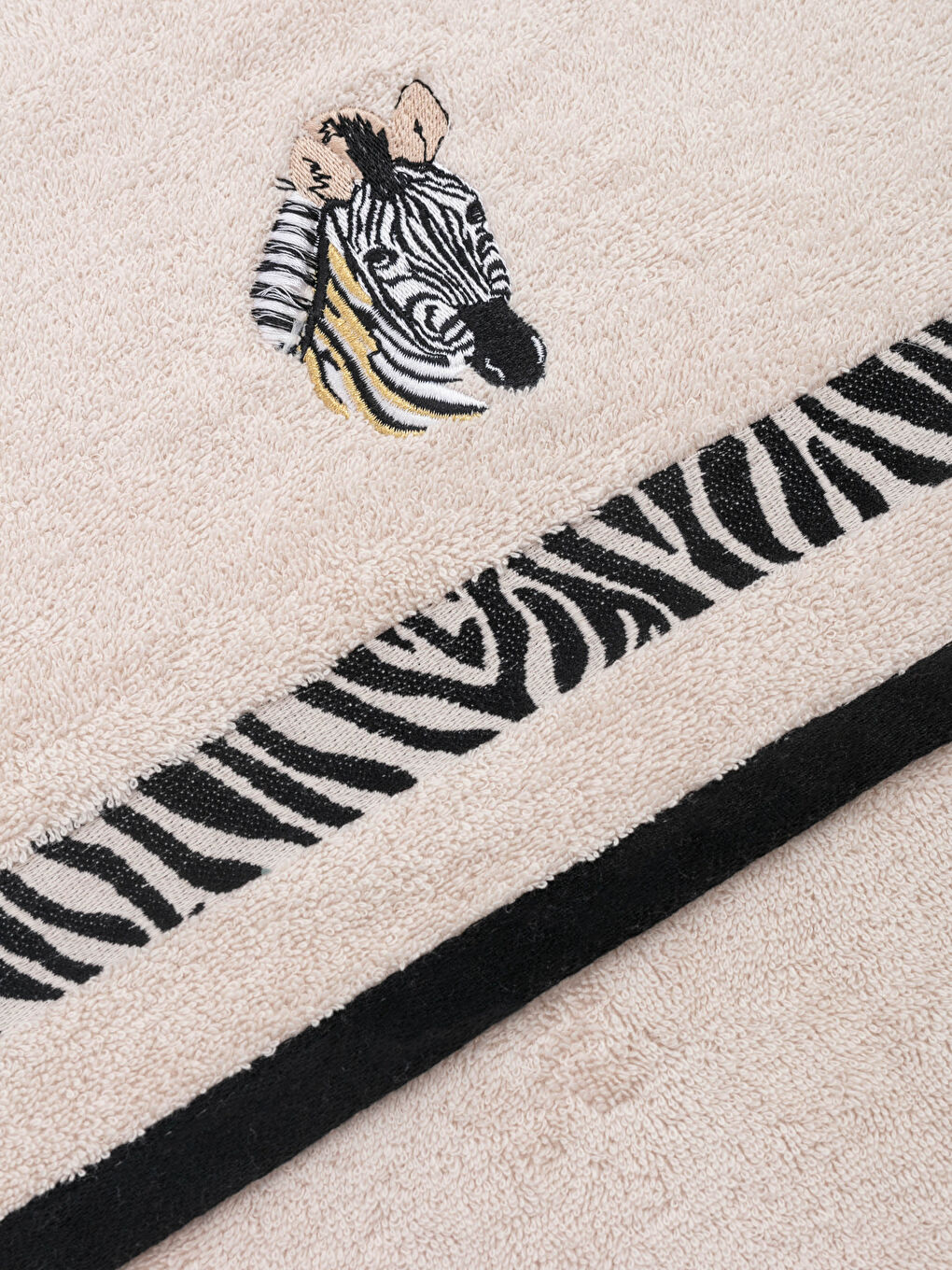 LCW HOME Zebra Embroidered Jacquard Face Towel 50x80 Cm -W1EP86Z8-CV5