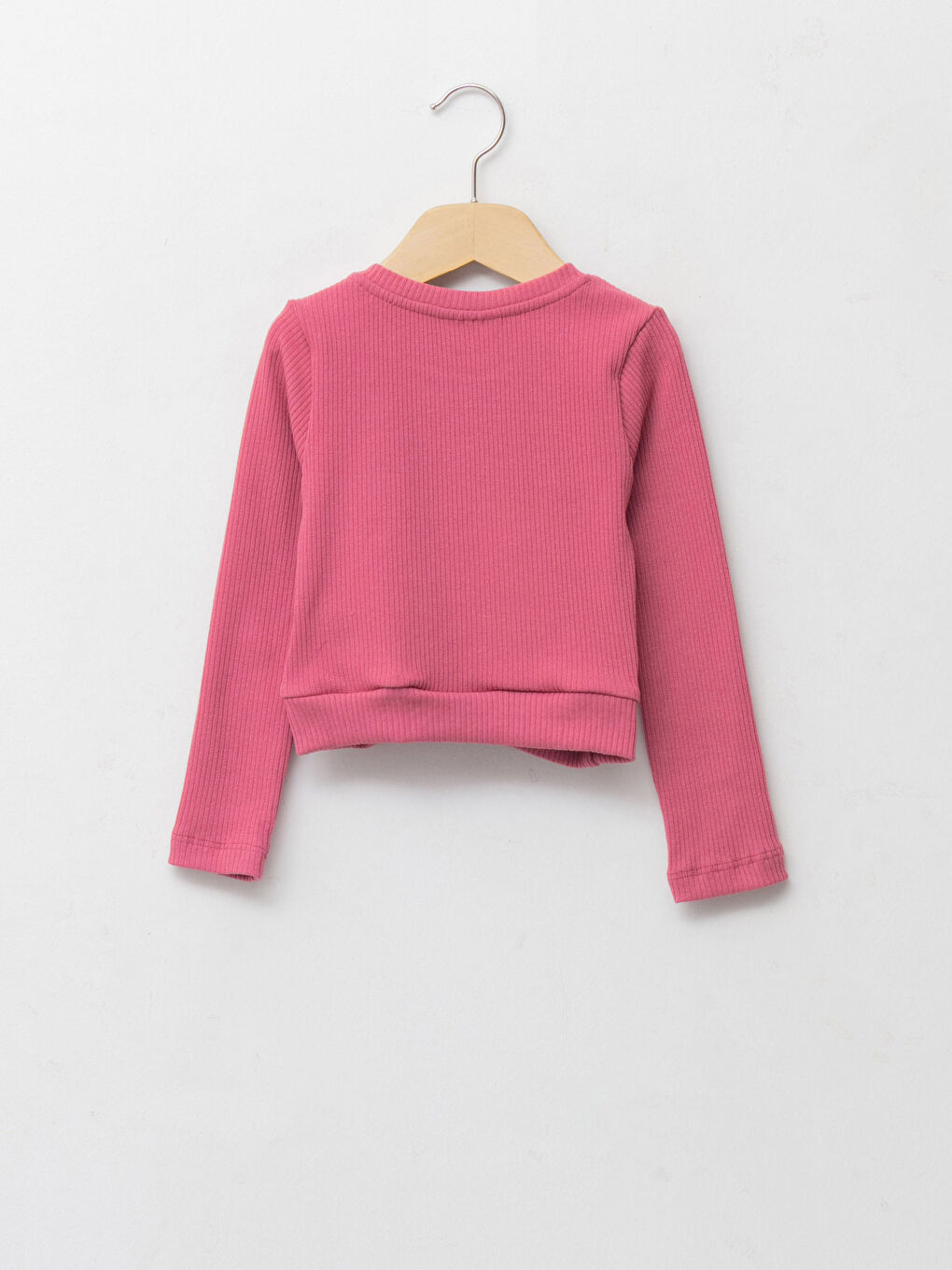 Pembe Bisiklet Yaka Baskılı Uzun Kollu Kız Çocuk Tişört Anne Kız Kombini-2