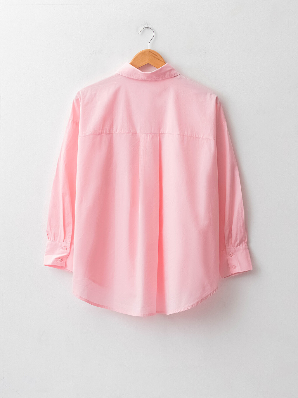 Buttoned Long Sleeve Poplin Women's Shirt-7