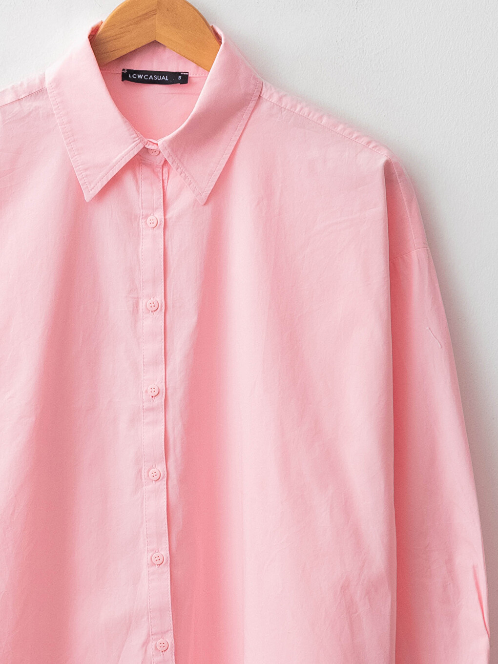 Buttoned Long Sleeve Poplin Women's Shirt-8