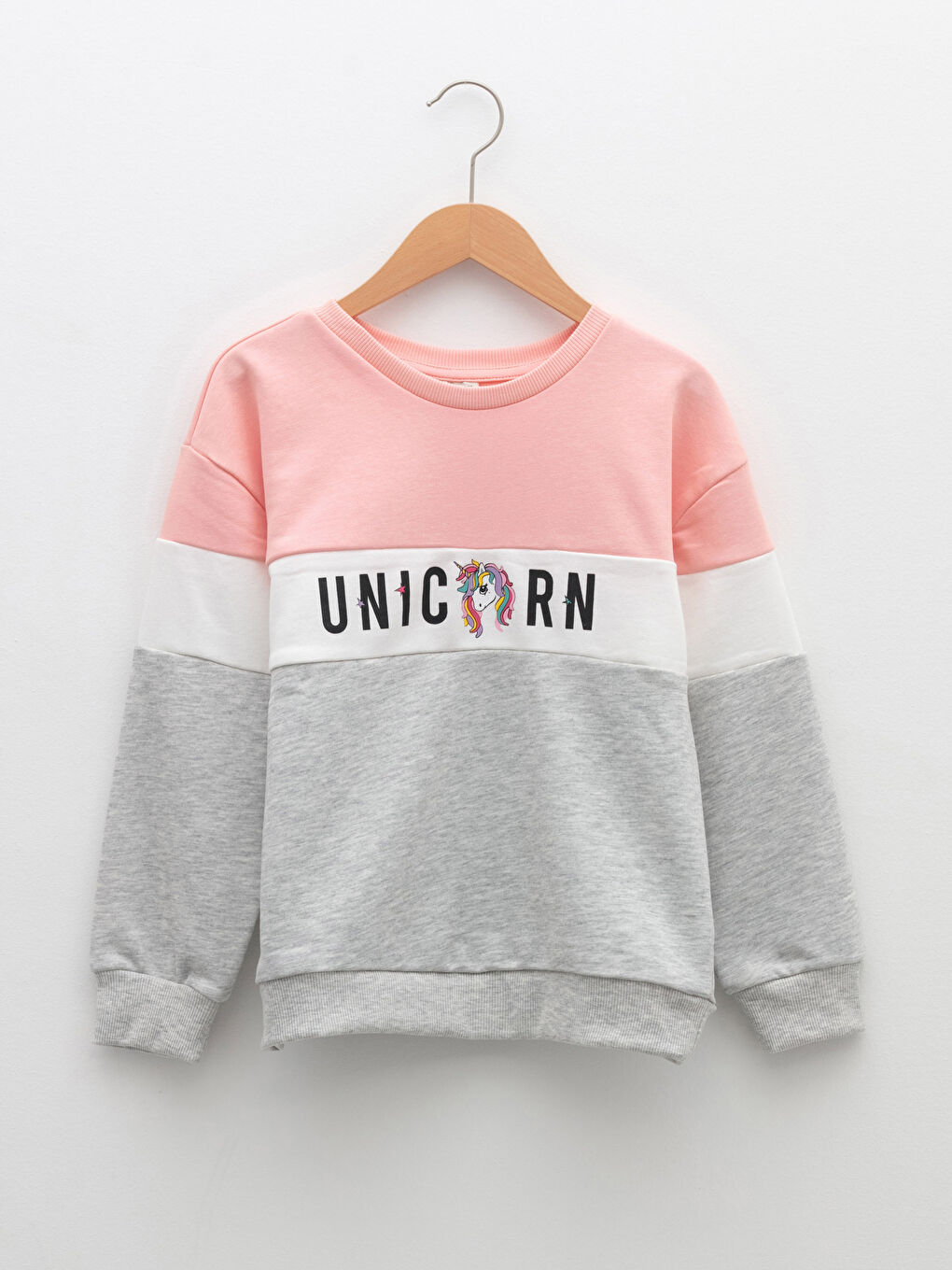 Crew Neck Printed Long Sleeve Girls' Sweatshirt