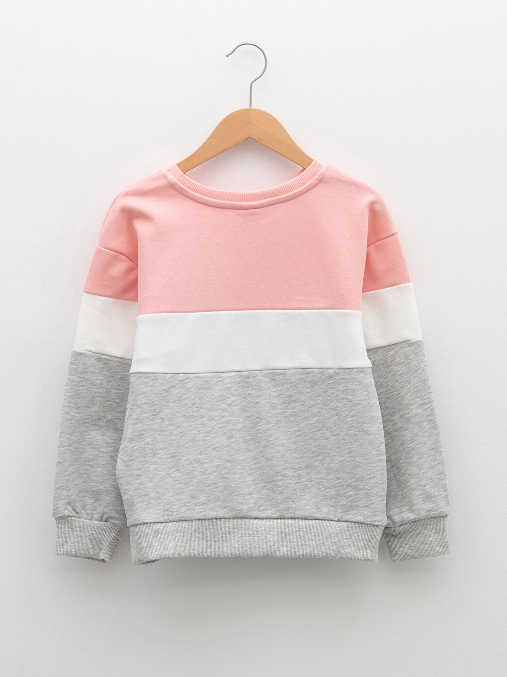 Crew Neck Printed Long Sleeve Girls' Sweatshirt-1