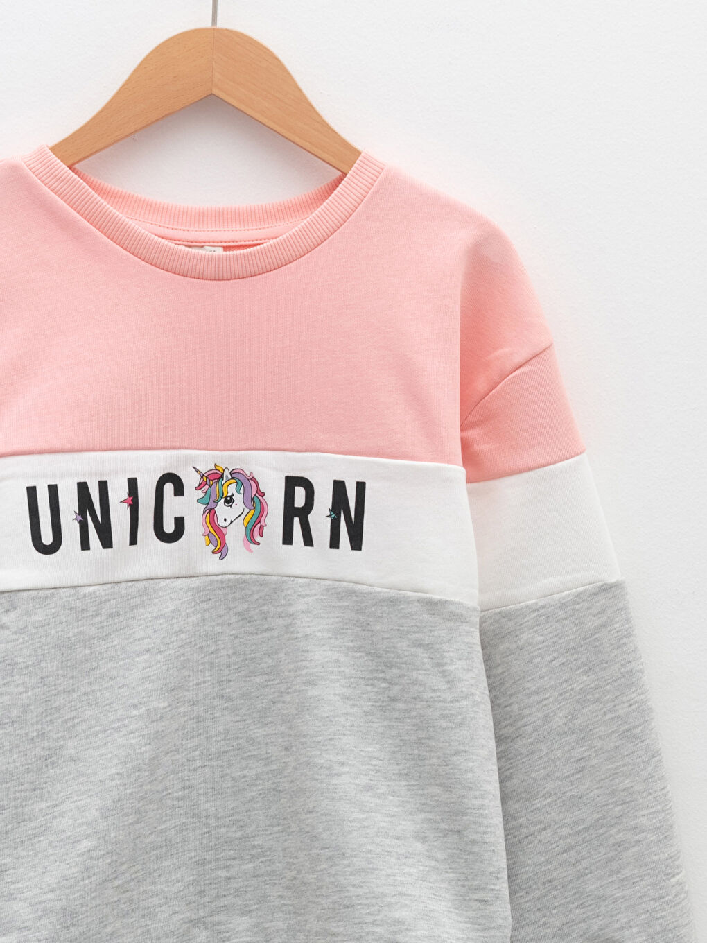 Crew Neck Printed Long Sleeve Girls' Sweatshirt-2