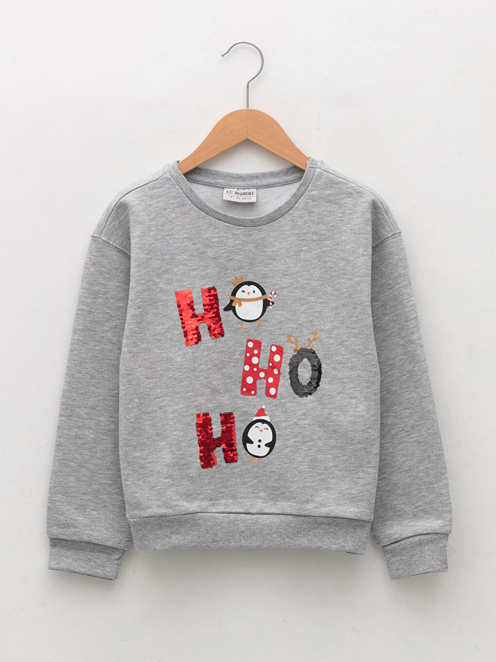 Crew Neck New Year Themed Long Sleeve Girl Sweatshirt -W1ET01Z4-LAL