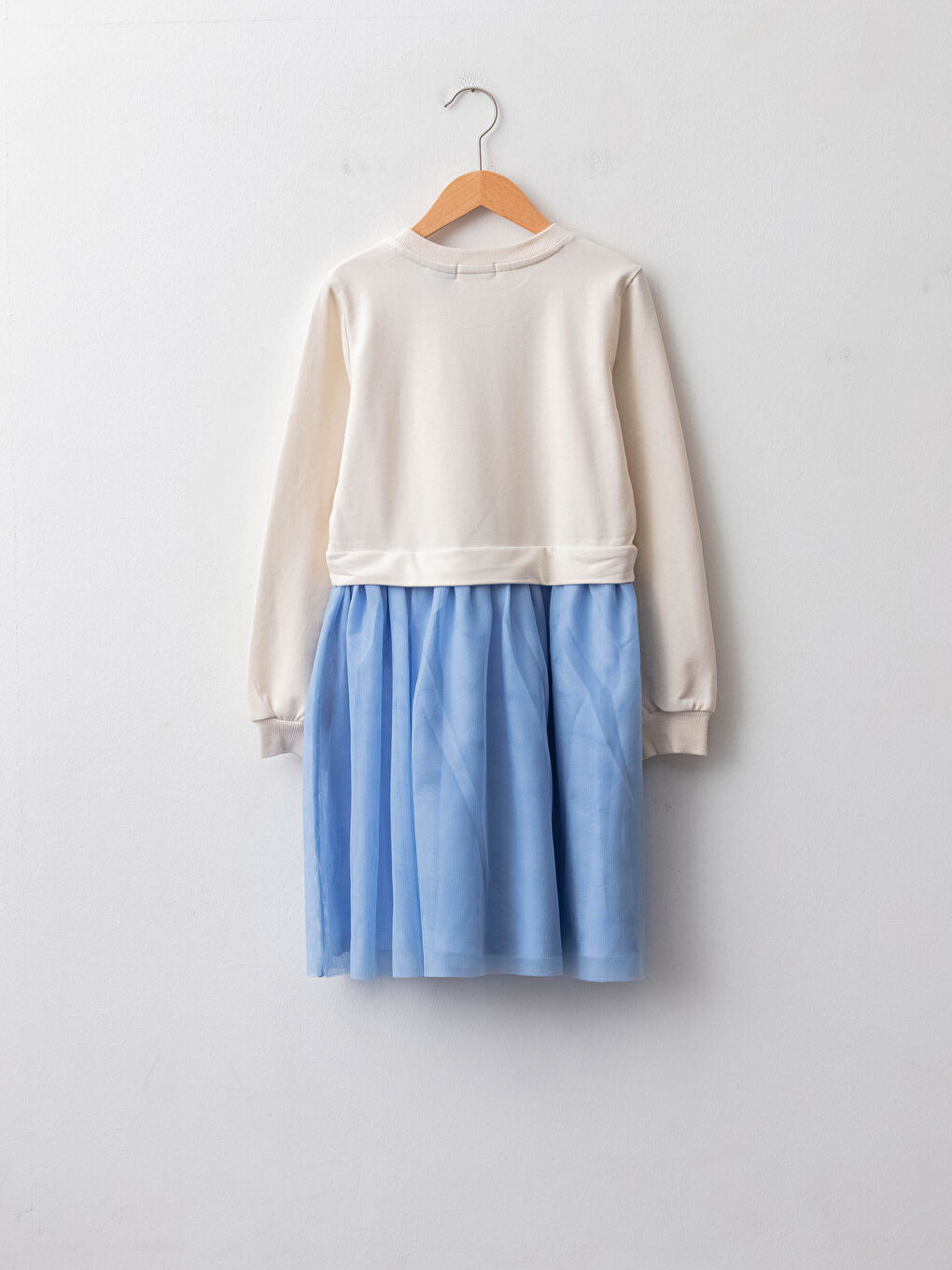 فستان كم طويل مطبوع عليه إلسا بياقة دائرية للبنات-1